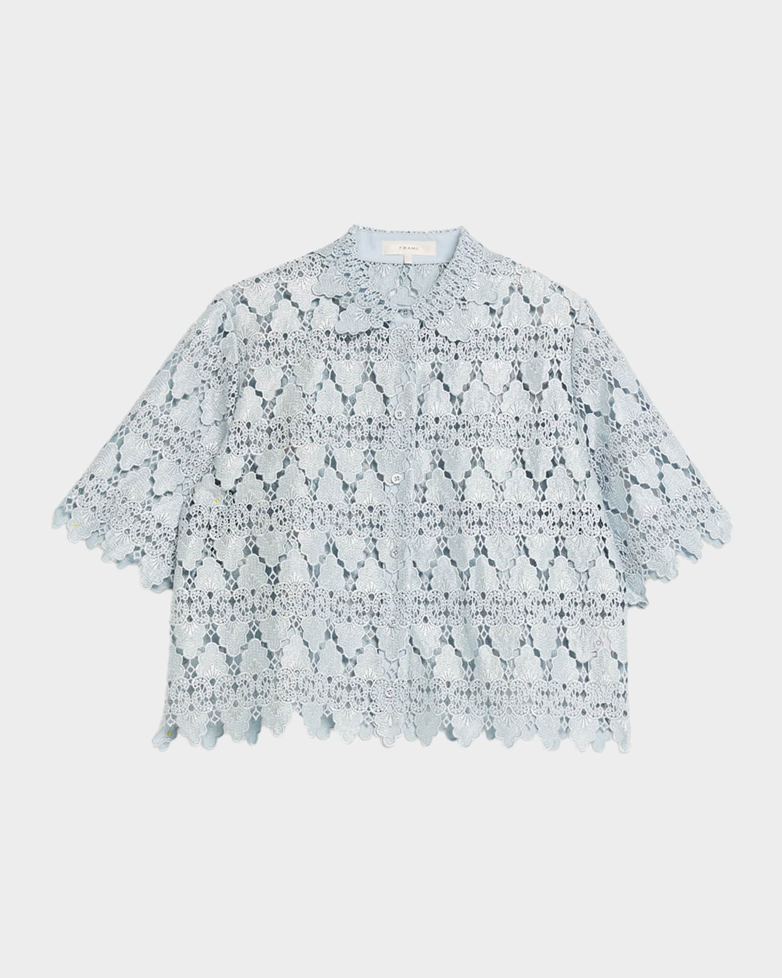 FRAME Lace Button-Front Shirt | Neiman Marcus