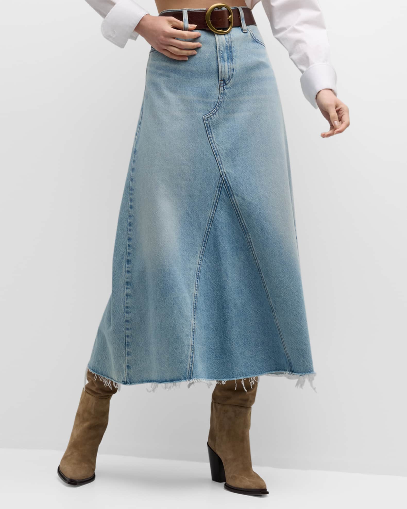 FRAME The Dorothy Denim Maxi Skirt | Neiman Marcus