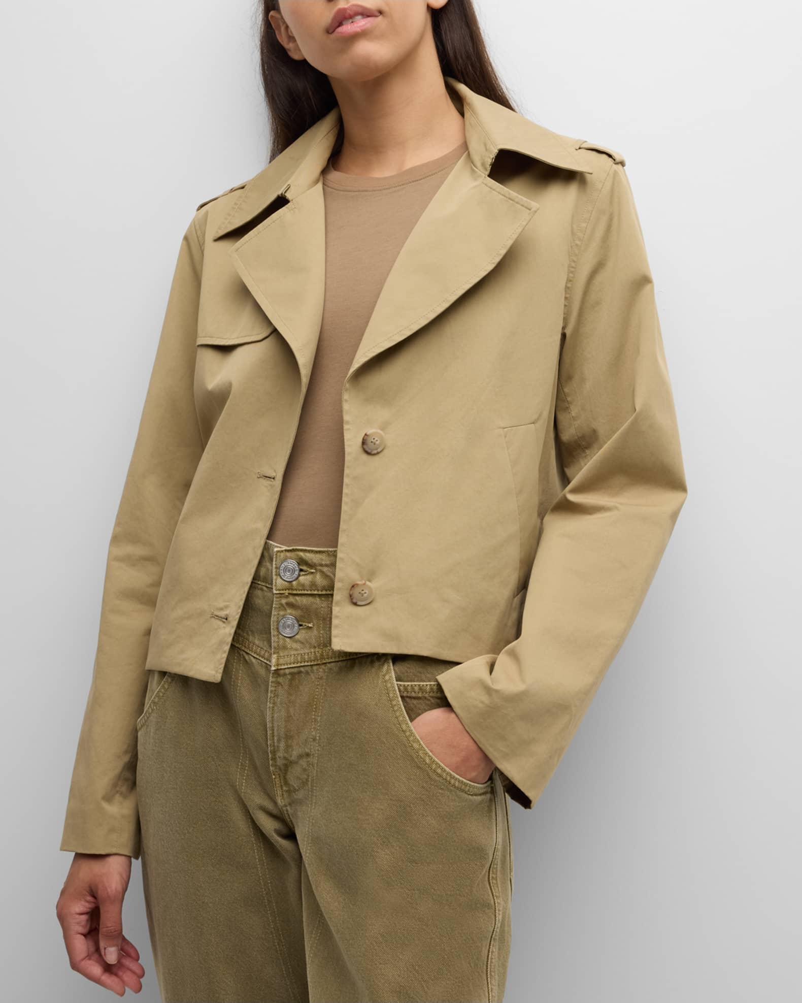 FRAME Short Trench Jacket | Neiman Marcus