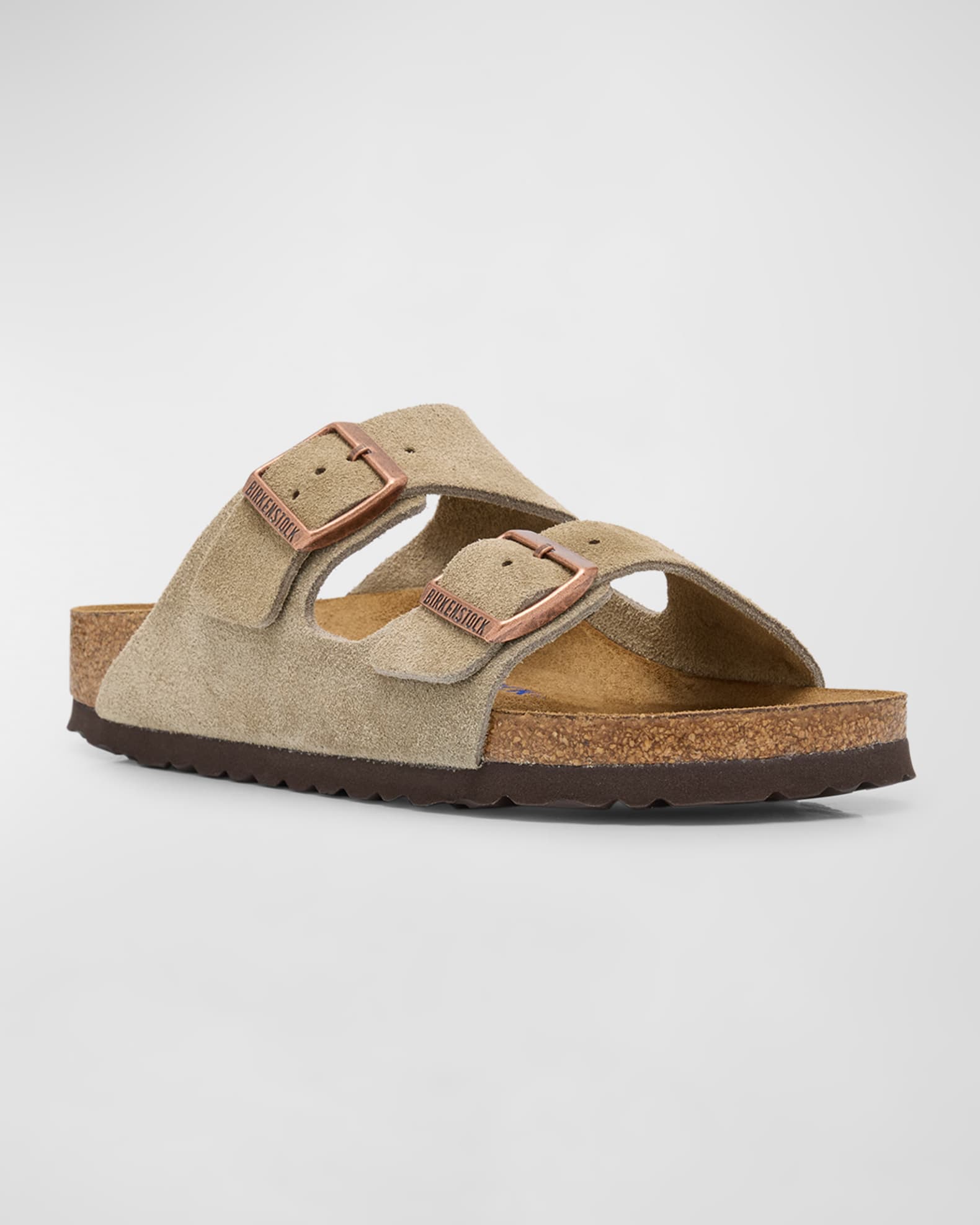Arizona Suede Dual-Buckle Slide Sandals 1