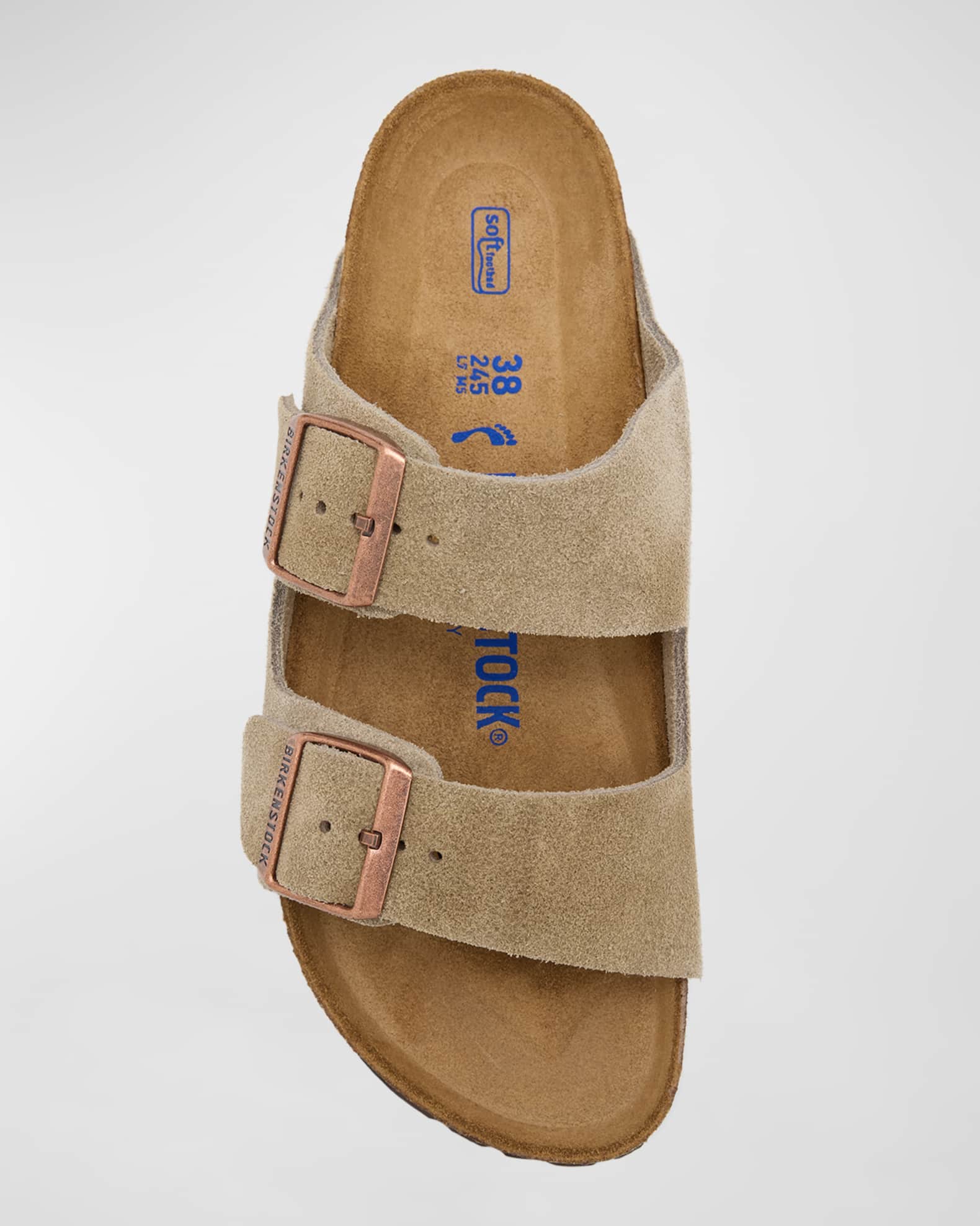 サンダル Birkenstock Taupe Suede Arizona Slide Arizona Suede Leather Taupe | BIRKENSTOCK
