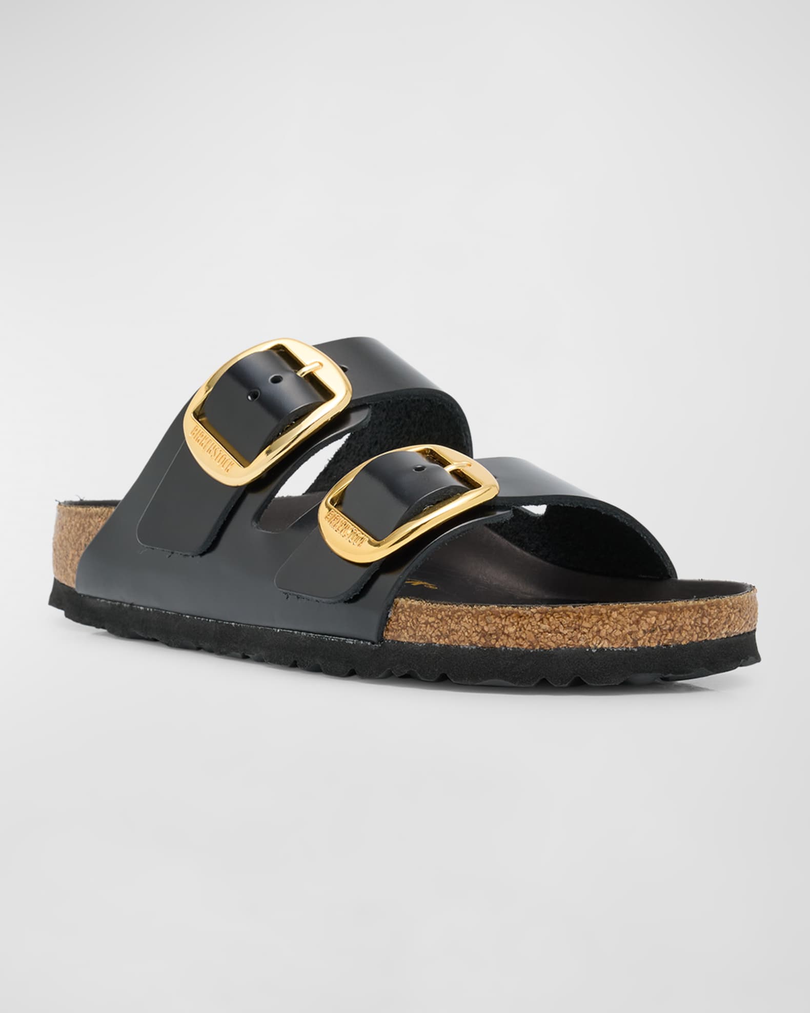 Arizona Leather Dual-Buckle Slide Sandals 1
