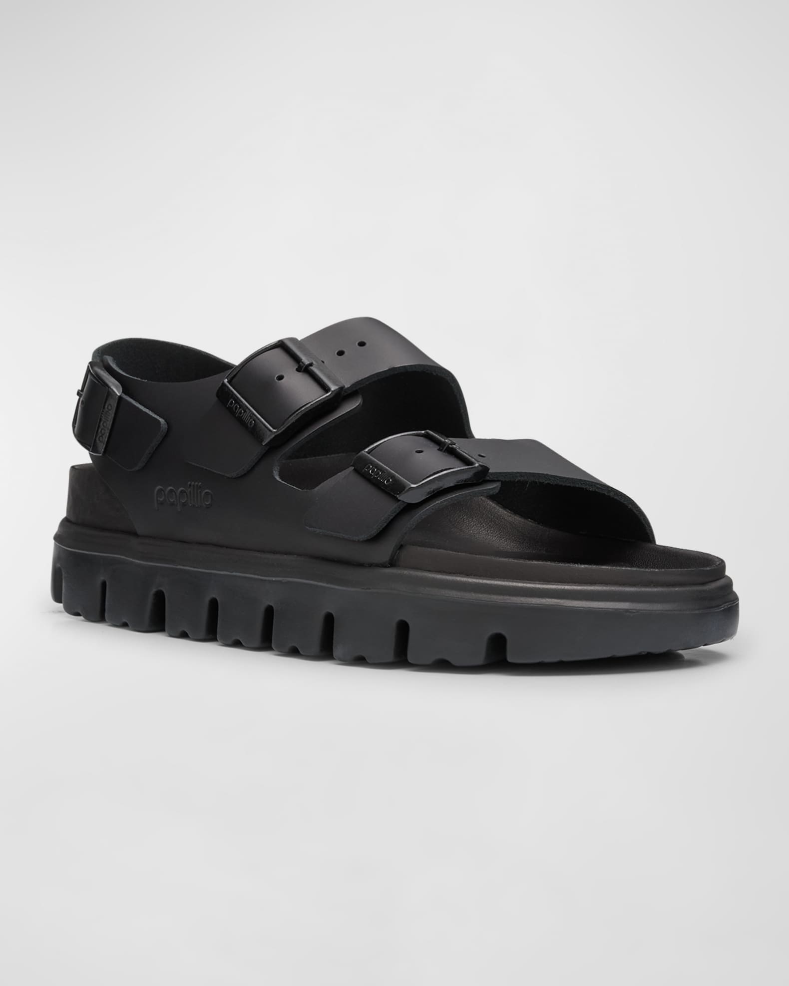 Milano Exquisite Leather Chunky Slingback Sandals 1