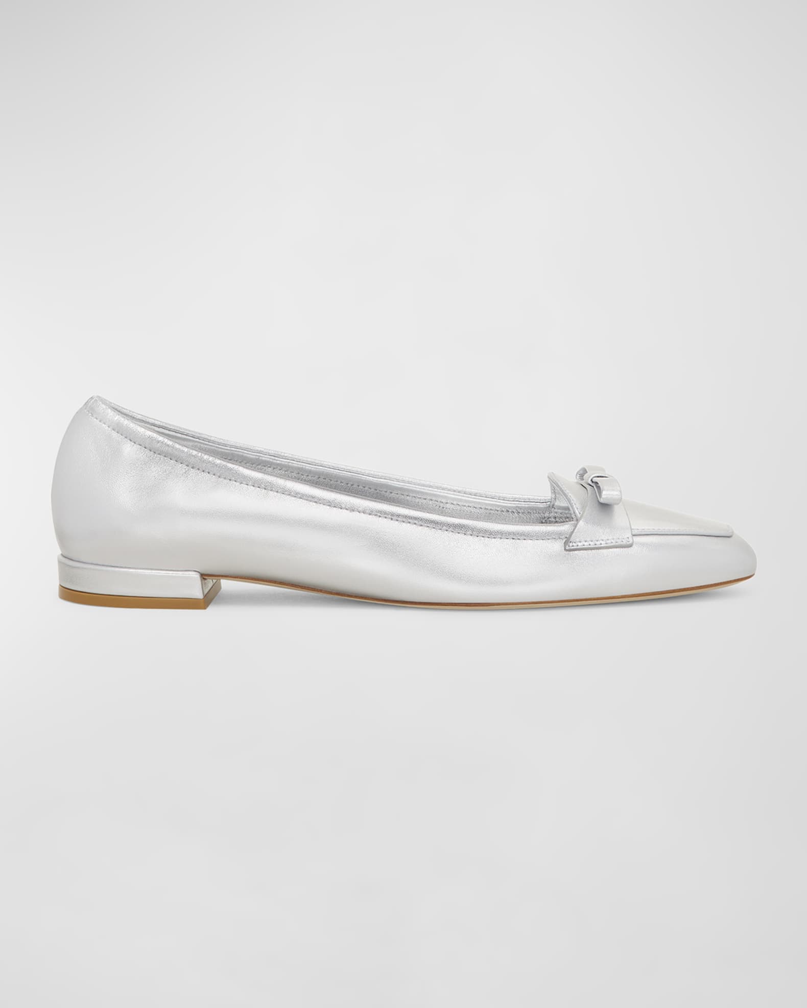 Tully Metallic Bow Ballerina Loafers 0