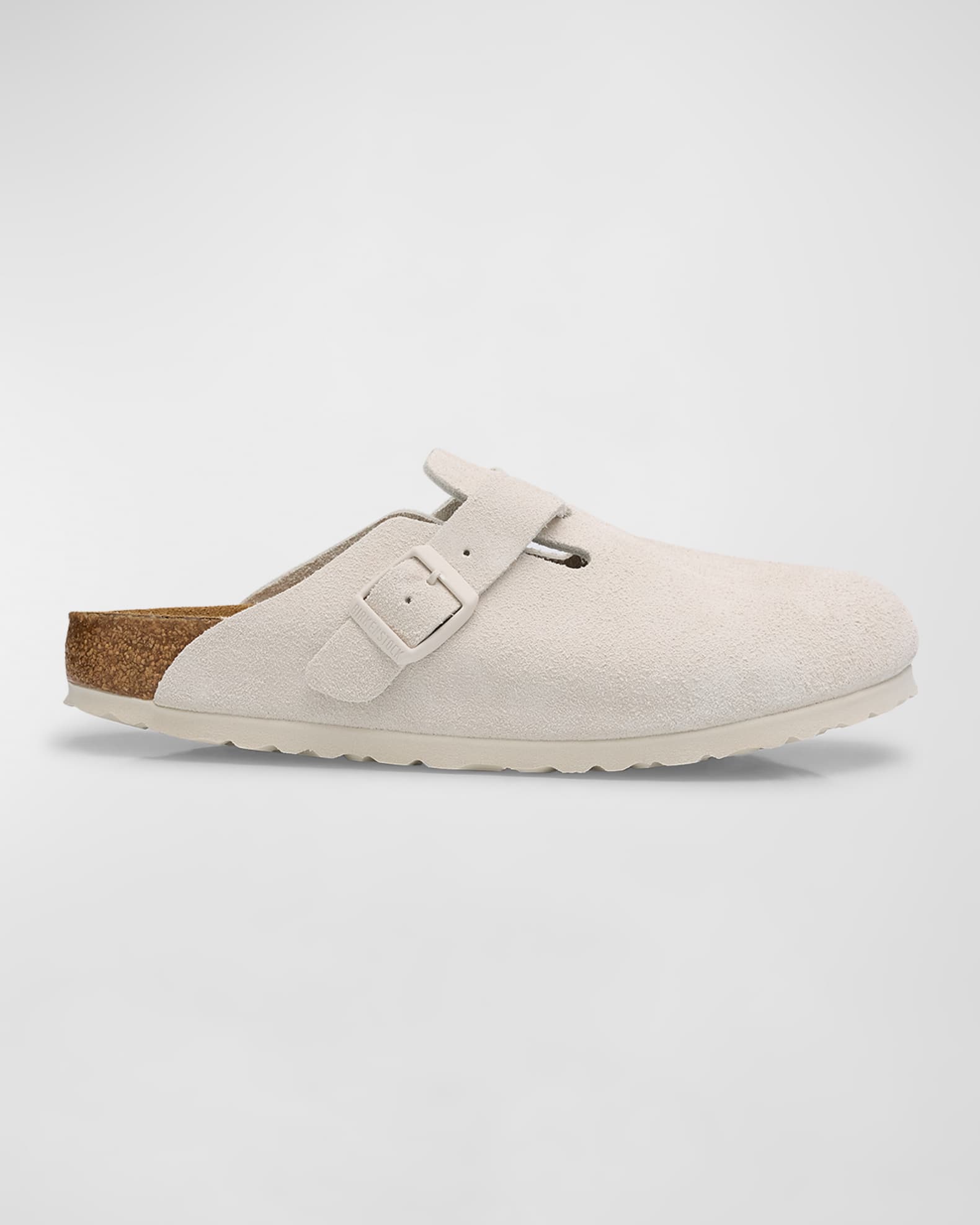 BIRKENSTOCK Boston Suede Buckle Slide Clogs | Neiman Marcus