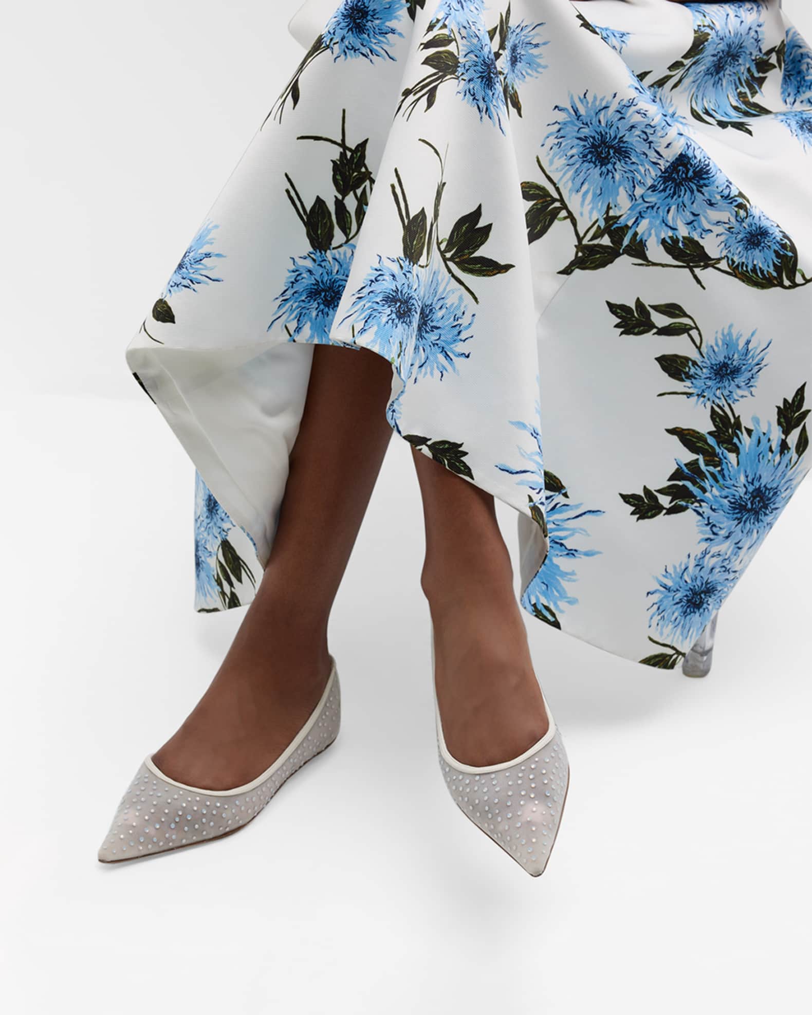 Emilia Crystal Mesh Ballerina Flats 1