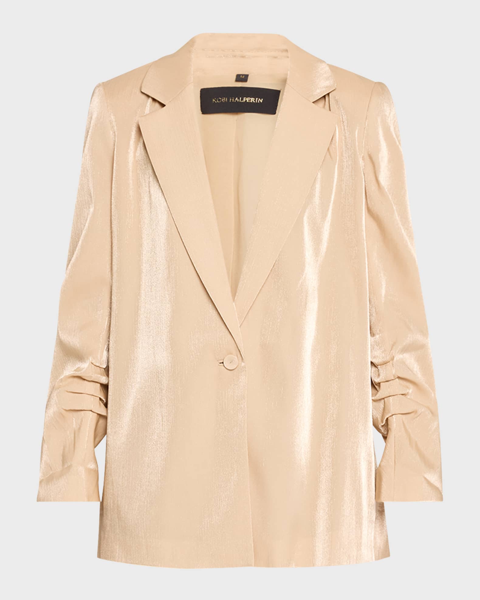 Kobi Halperin Hope Single-Button Metallic Shimmer Jacket