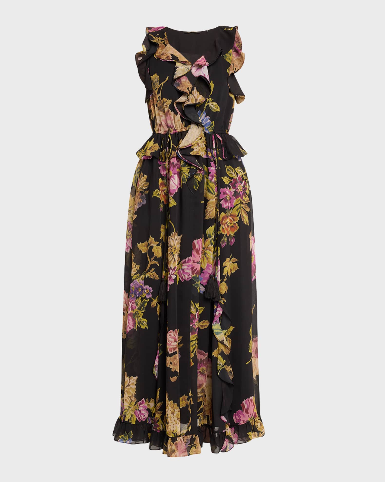 Kobi Halperin Lesley Floral-Print Ruffle Maxi Dress