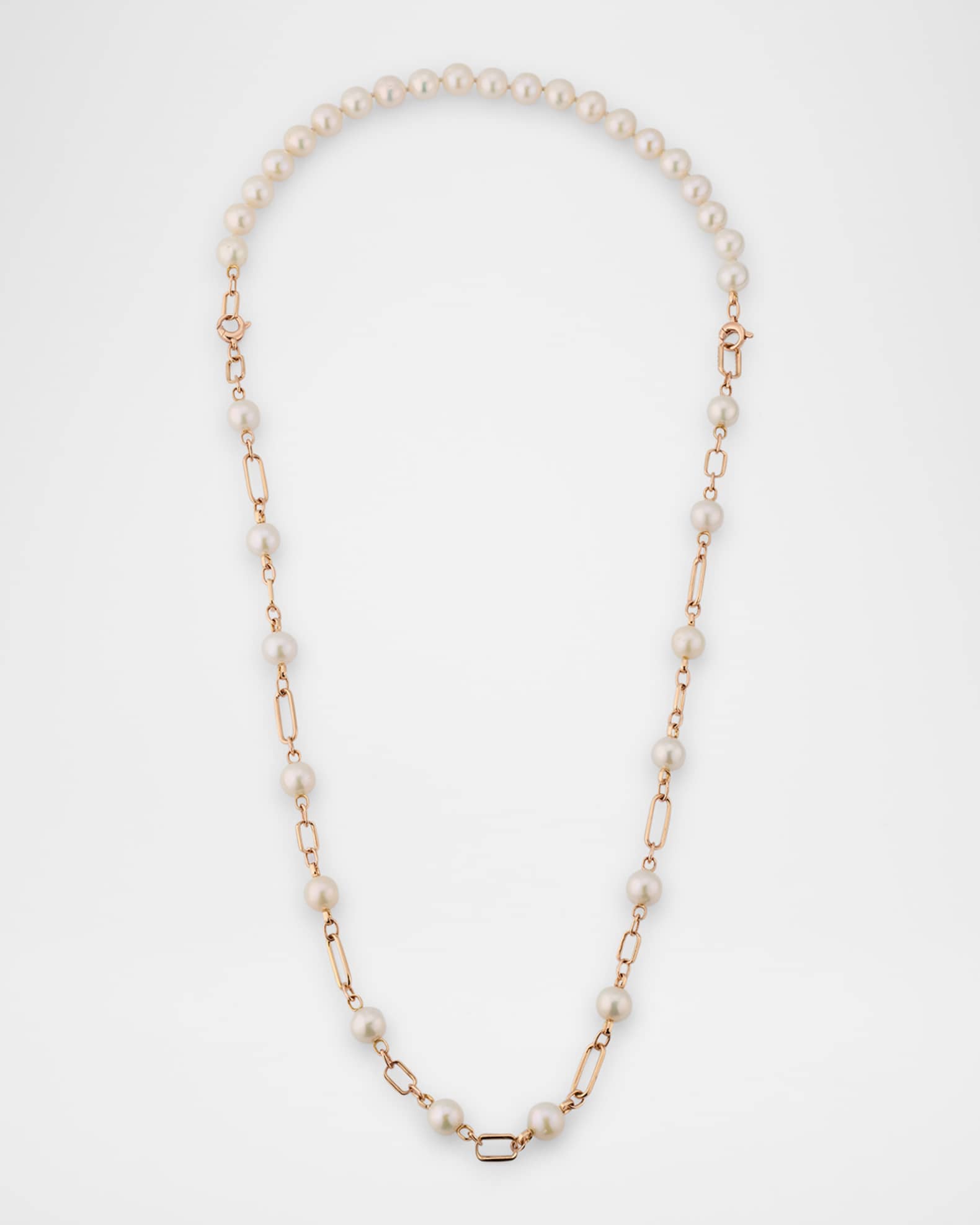 Aurum 18K Rose Gold Diamond and Freshwater Pearl Necklace, 25.5"L 0