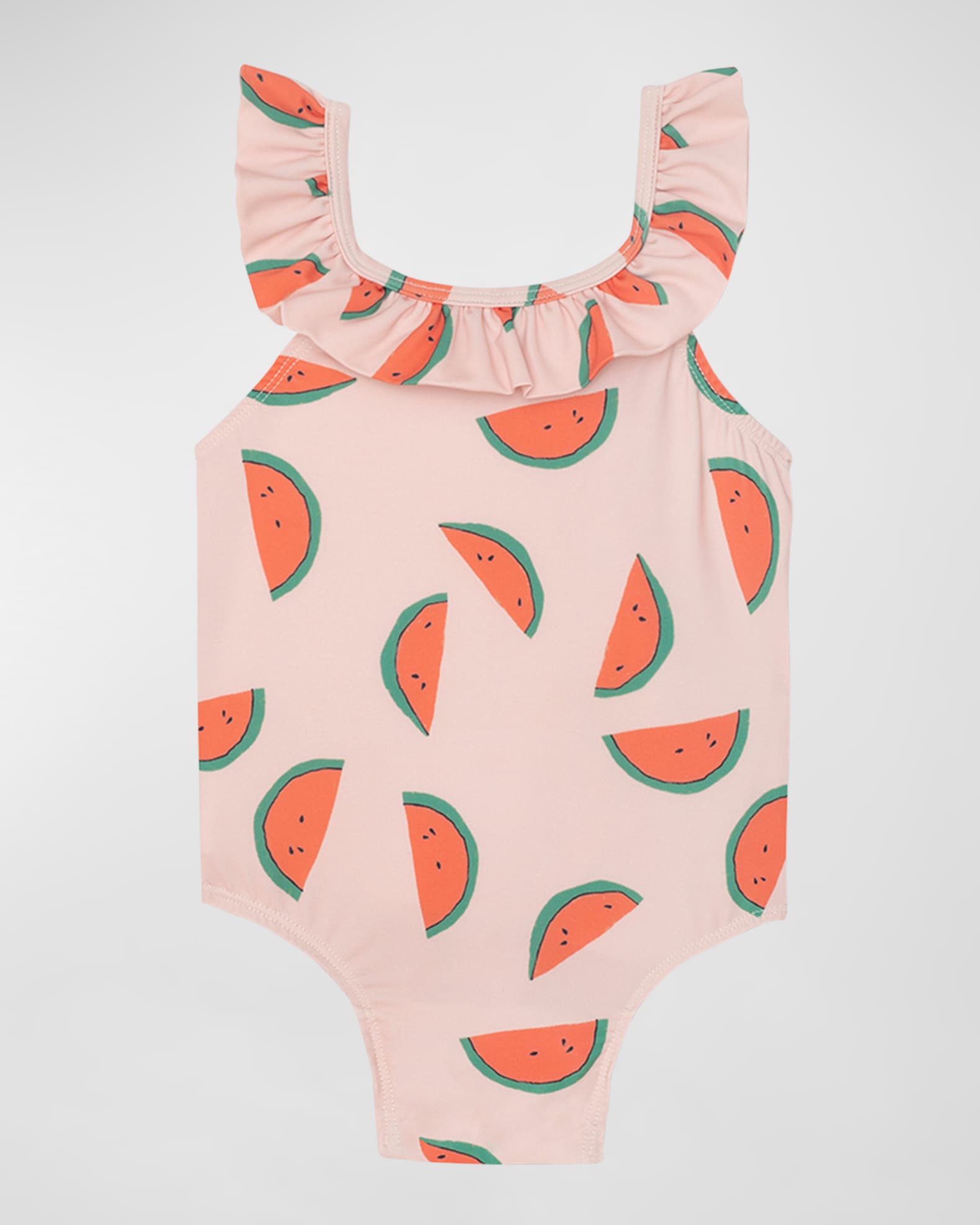 Girls Watermelon Gingham Cross-Back One Piece