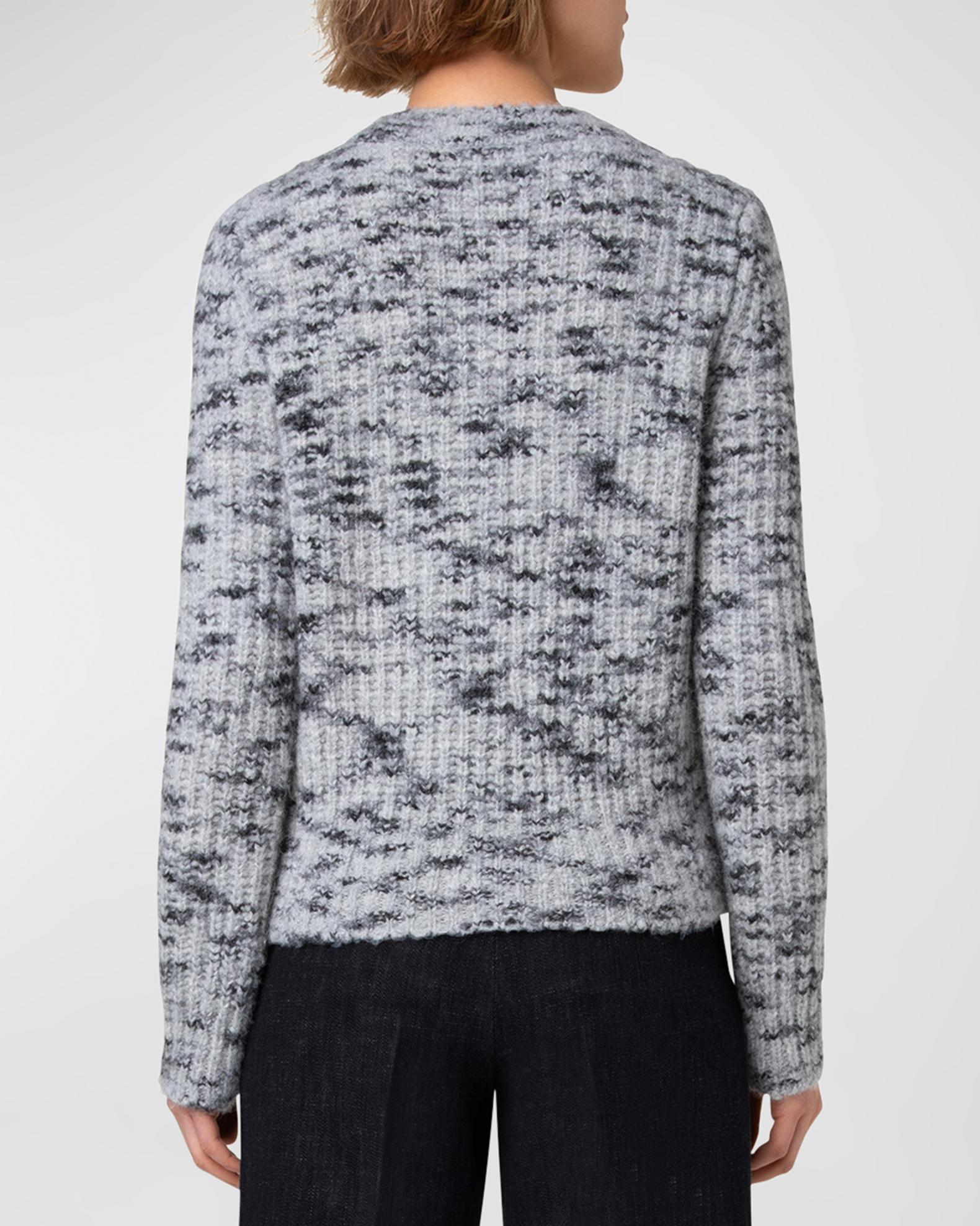 Veste Akris Punto En Mohair Et Laine - Mélange Noir/rouge/gris, Taille 8, Occasion Très Bon état
