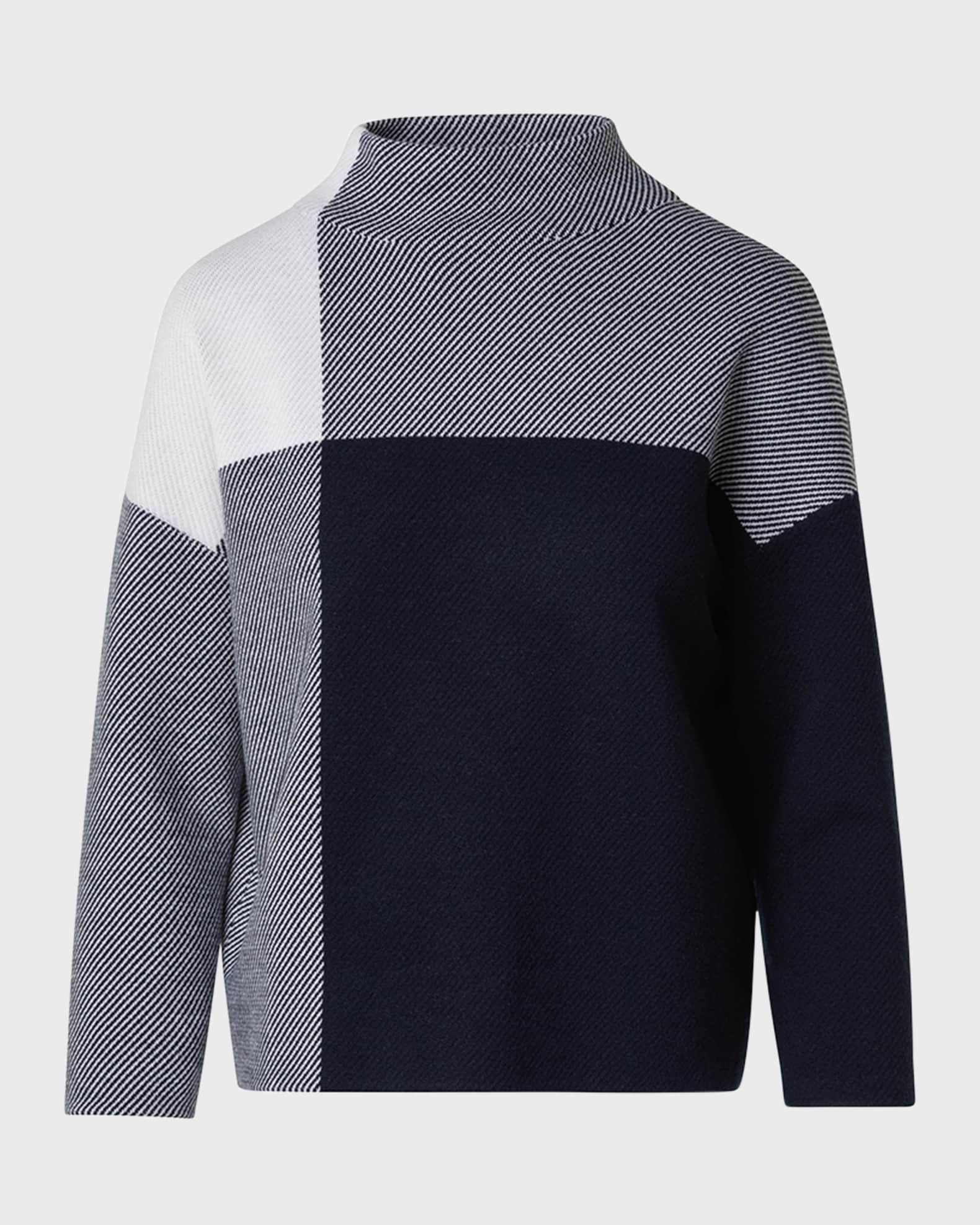 Merino Wool XL Gingham Knit Sweater 0