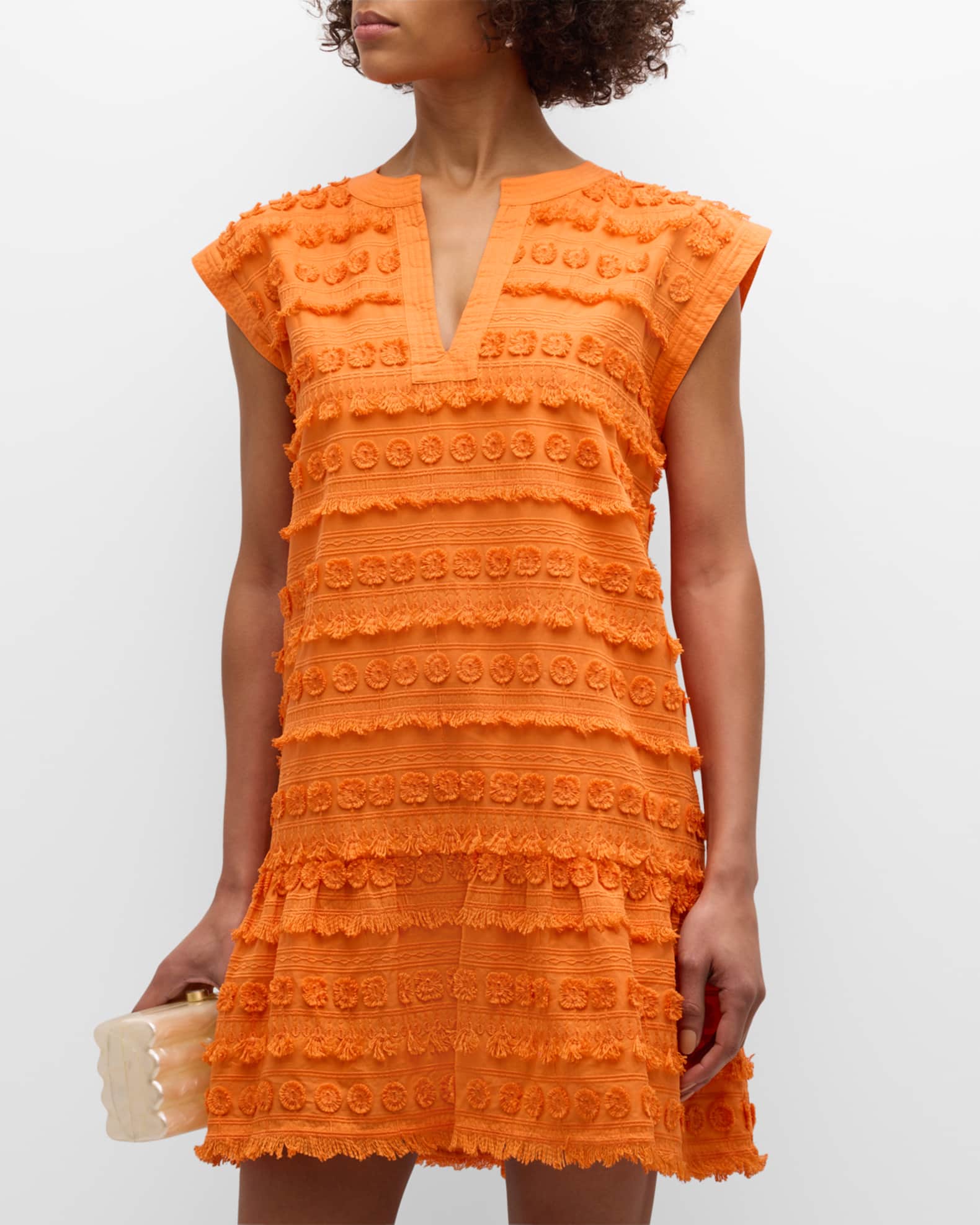 Herra Fringe Embroidered Mini Dress 1