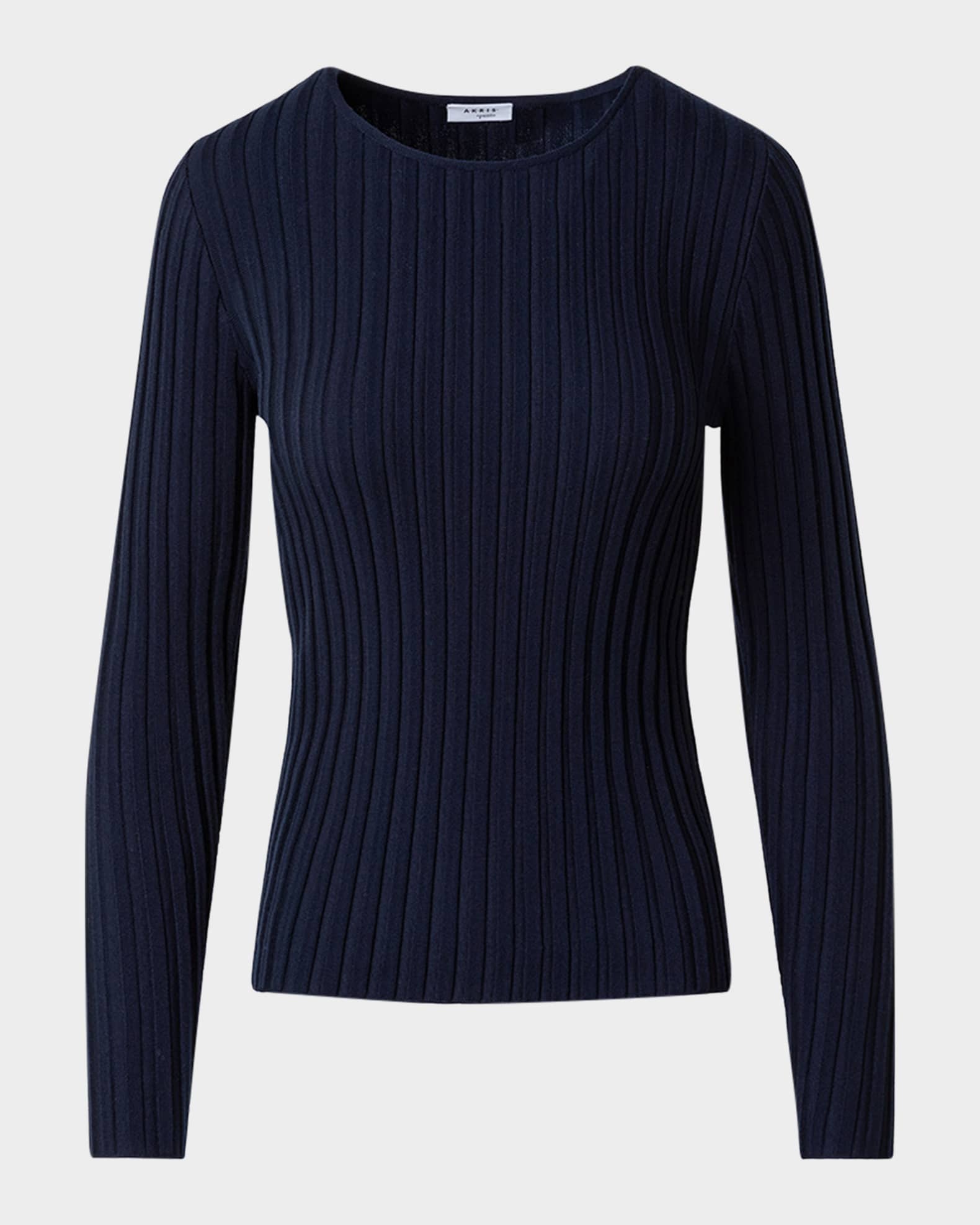 Merino Wool Ribbed Knit Sweater 0