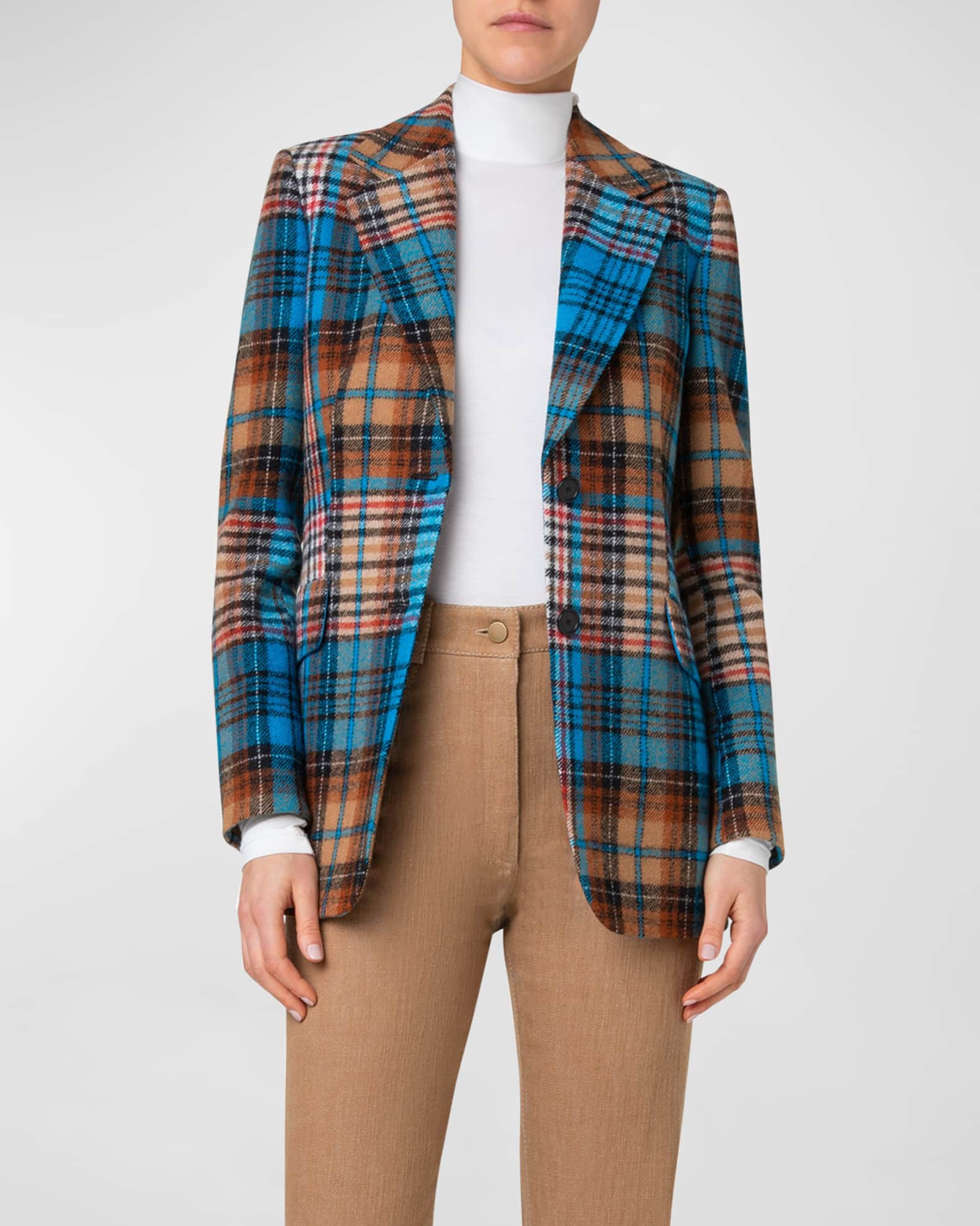 Tartan Check Single-Breasted Coat main image 0