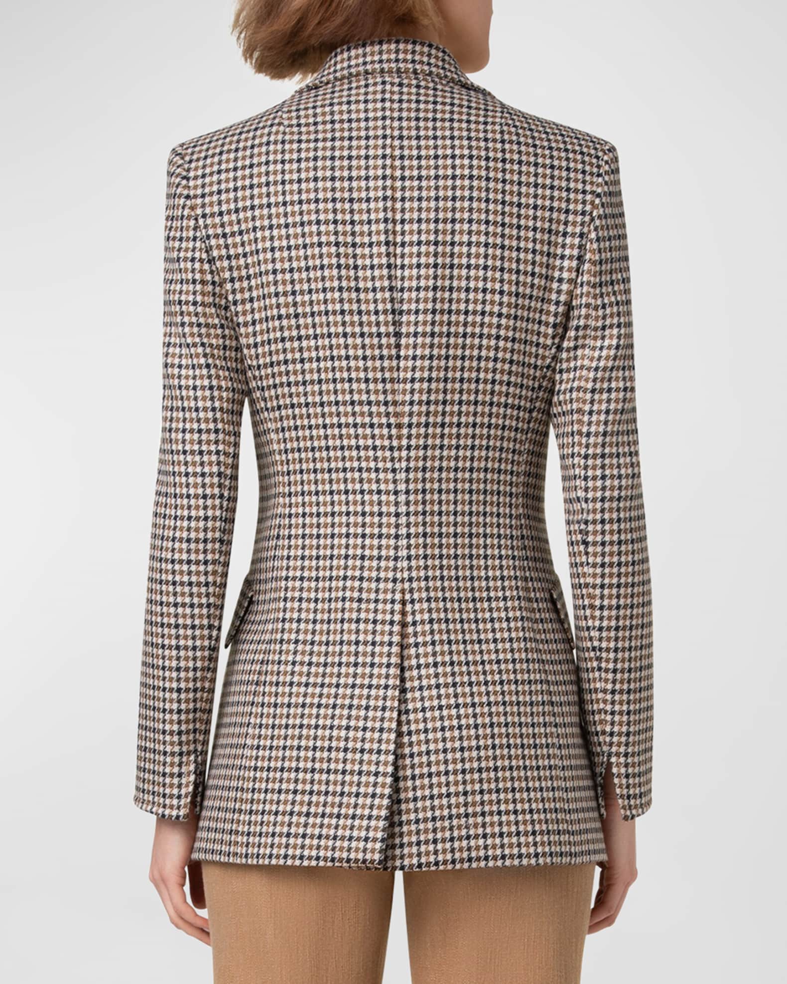 Akris punto Houndstooth Shetland Tweed Wool Boyfriend Blazer Neiman Marcus