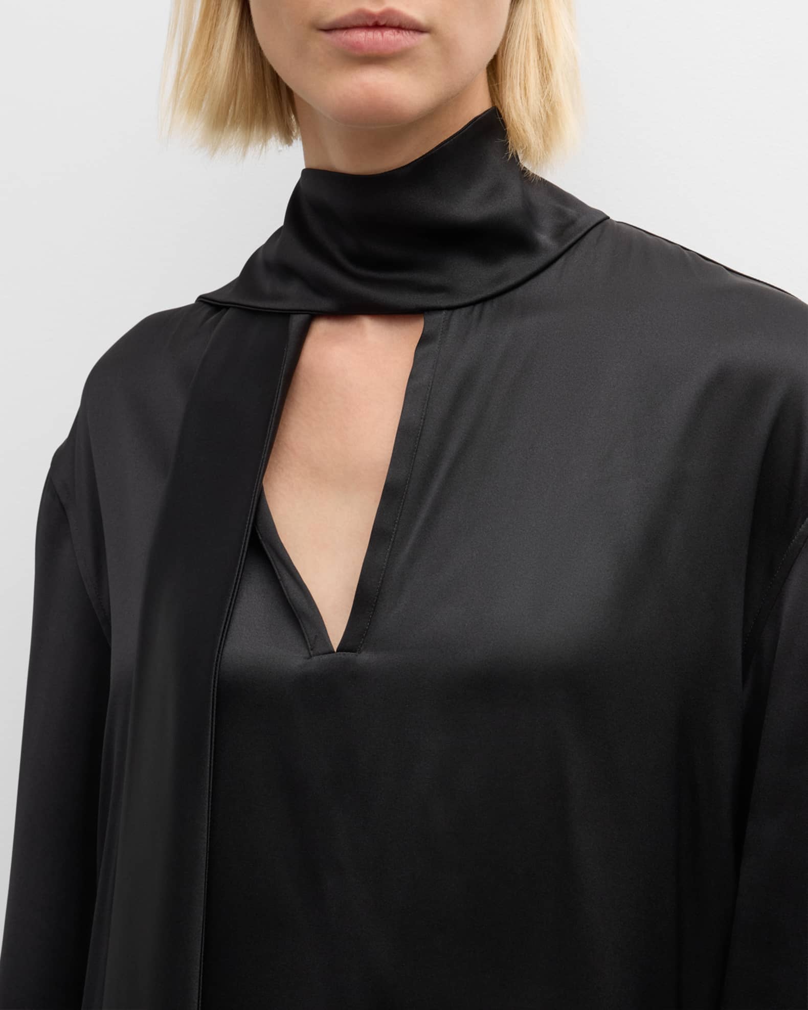 CLY black - silk scarf top main image 1
