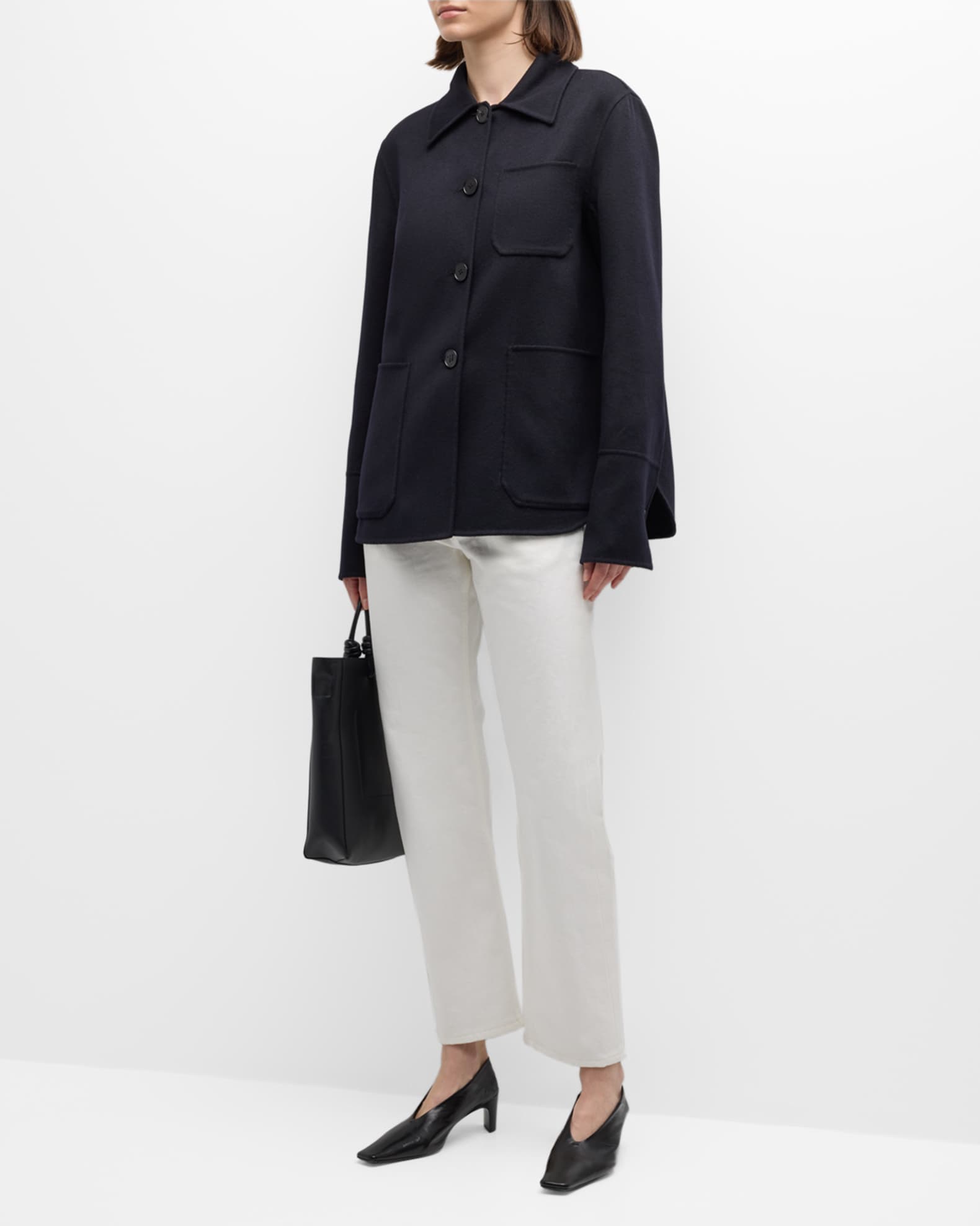 ジャケット Jil Sander SS25 Black cashmere coat (J02AA0159J35002 001) Jil Sander // Black Cashmere & Silk Light Jacket – VSP