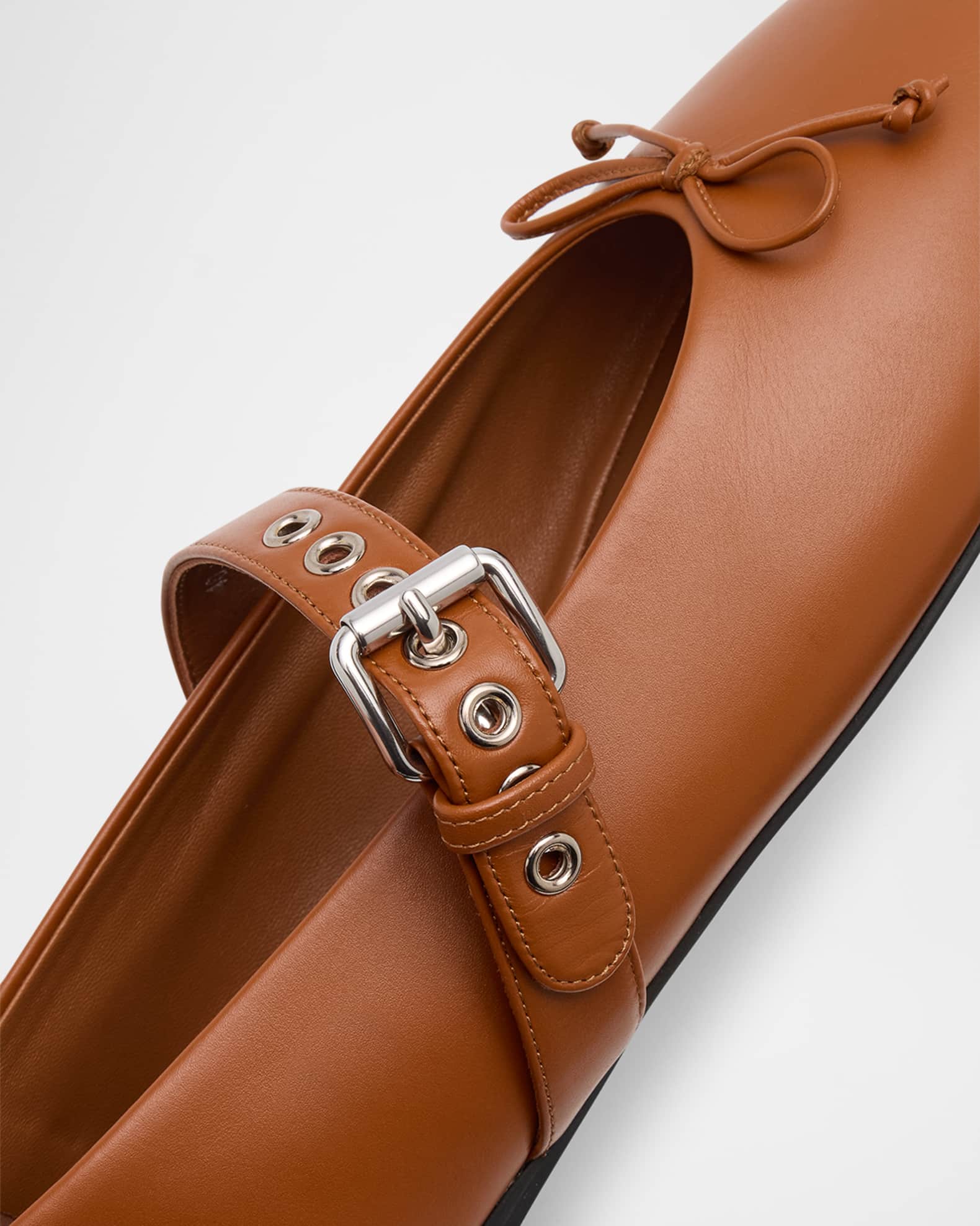 Miu Miu Leather Mary Jane Ballerina Flats | Neiman Marcus