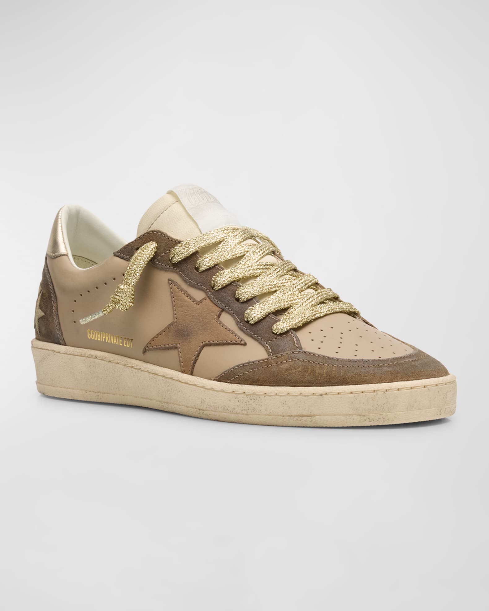 Golden Goose Ball Star Mix Leather Sneakers Neiman Marcus