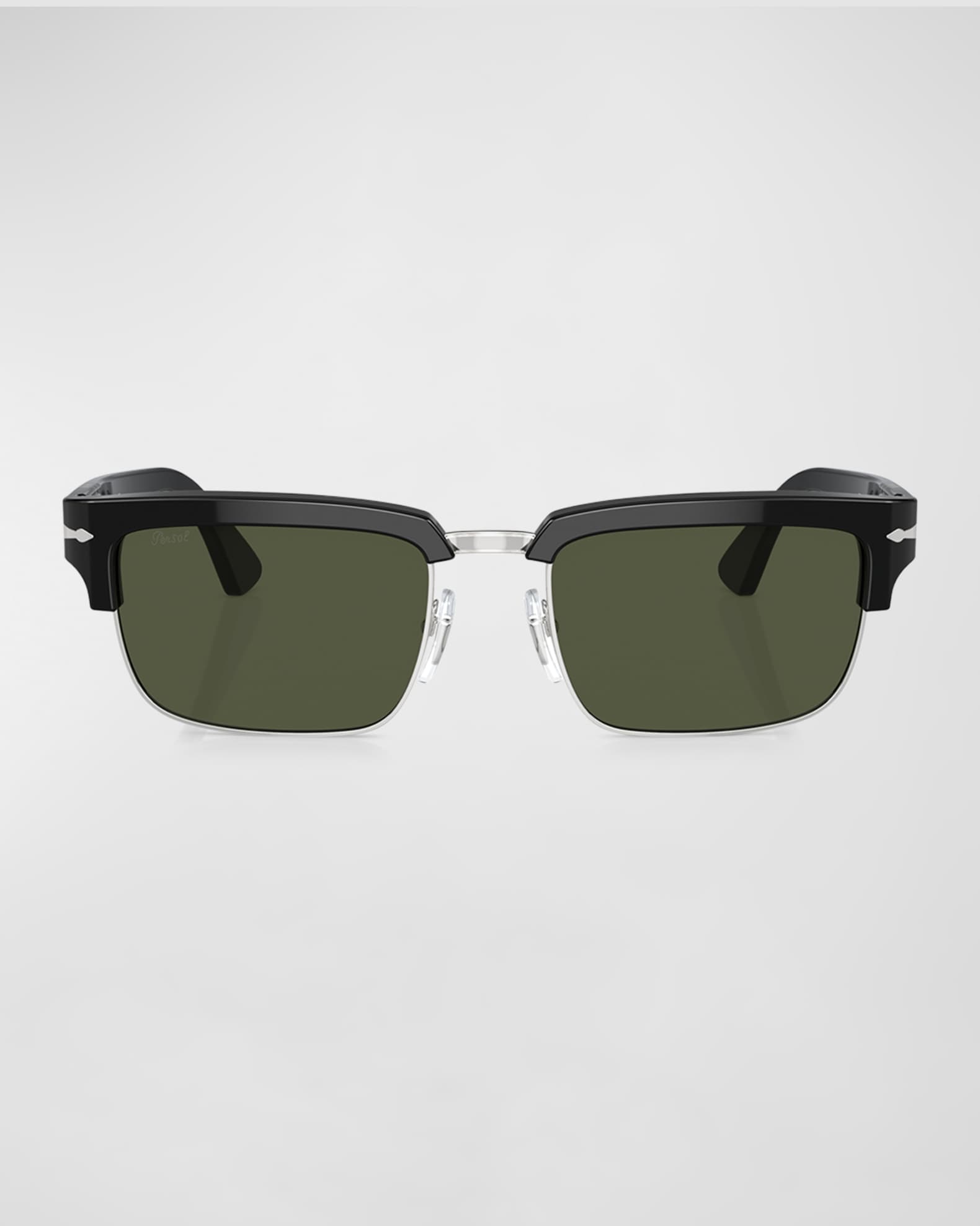 Persol Men s Adrien Acetate Rectangle Sunglasses Black Green