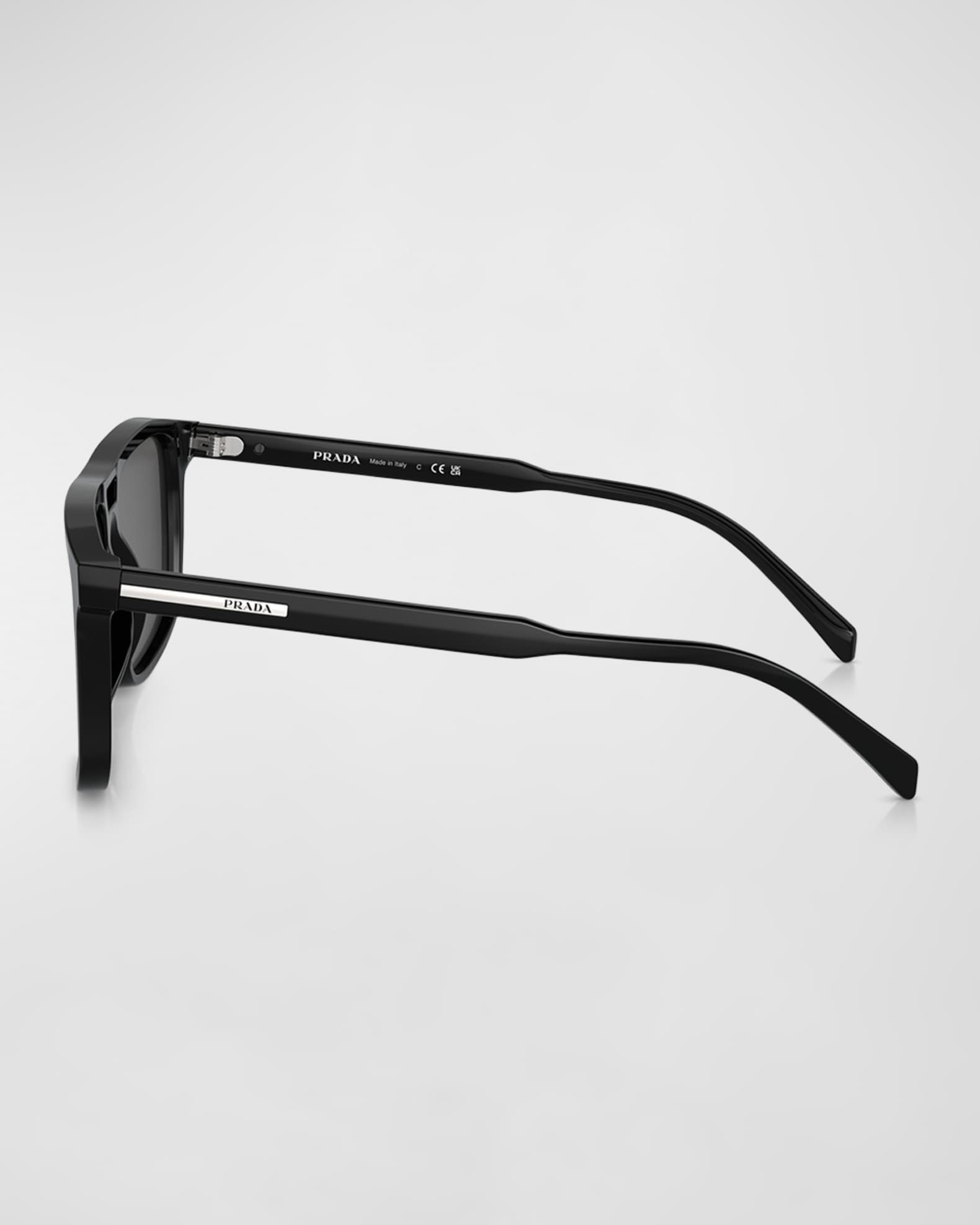 Men's Double-Bridge Acetate Rectangle Sunglasses 1