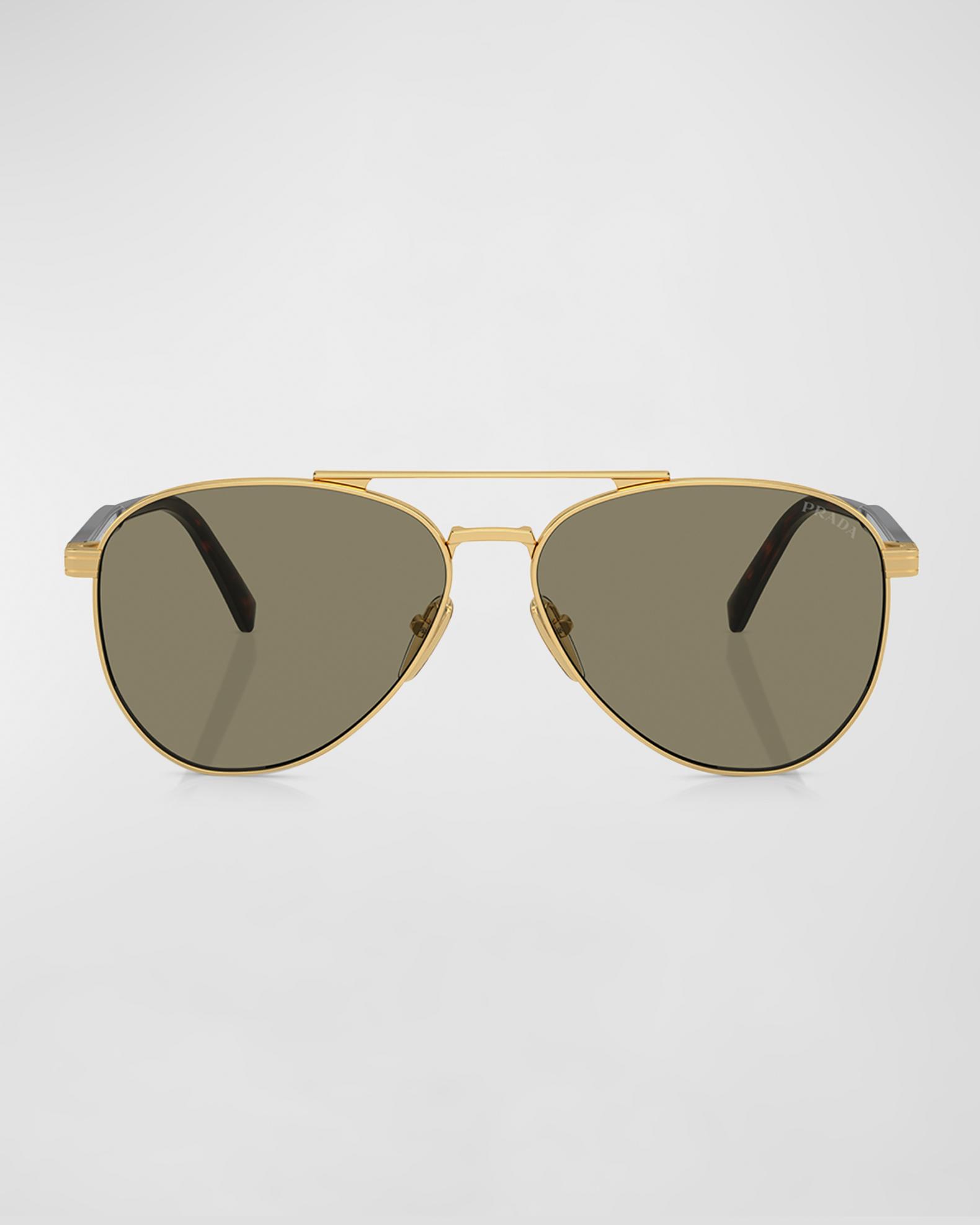 Men\'s Prada Black Aviator Sunglasses with Double-Bridge 13T Prada Linea Rossa Lifestyle 54TS Sunglasses main image 2