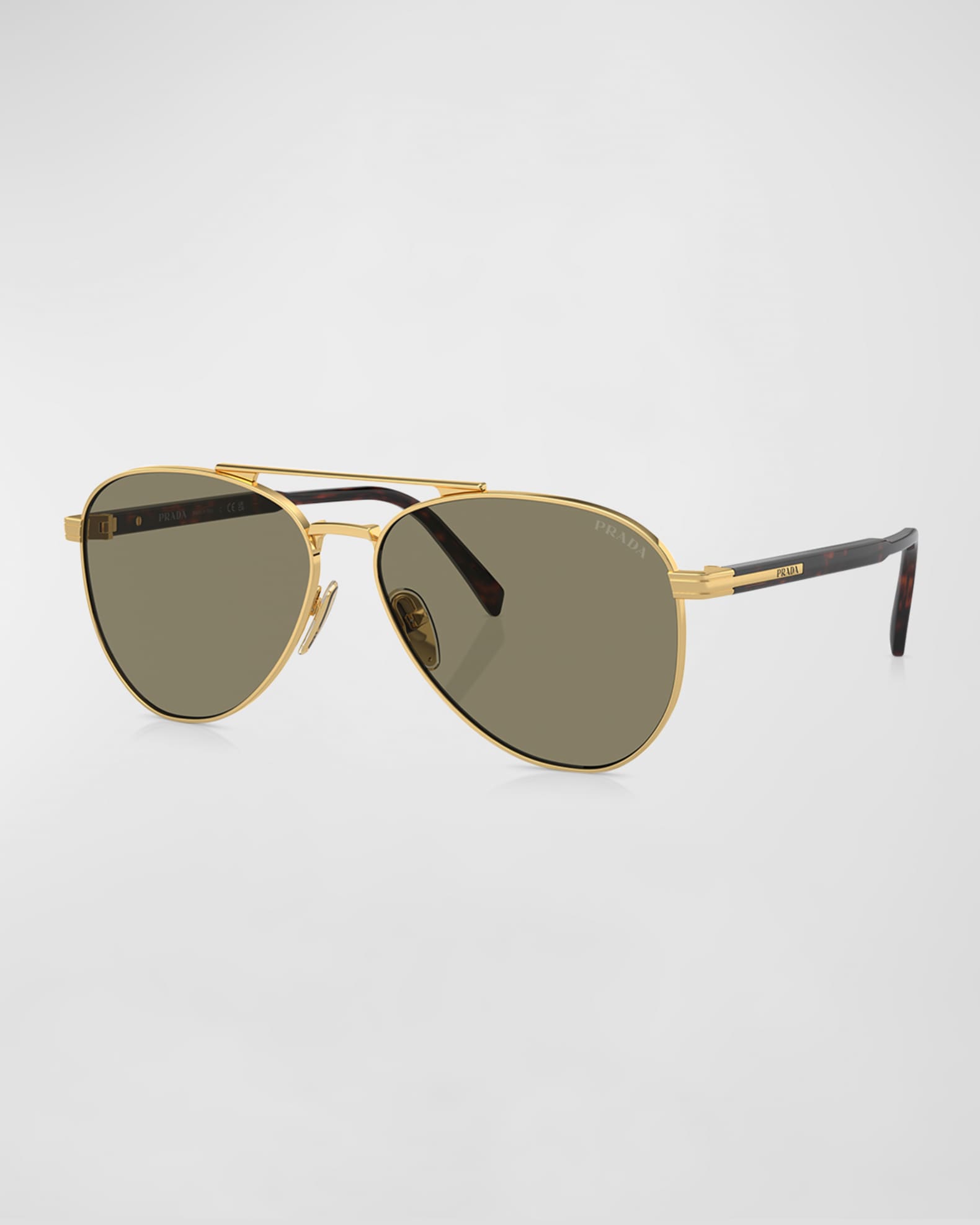 Men's Double-Bridge Steel Aviator Sunglasses 0