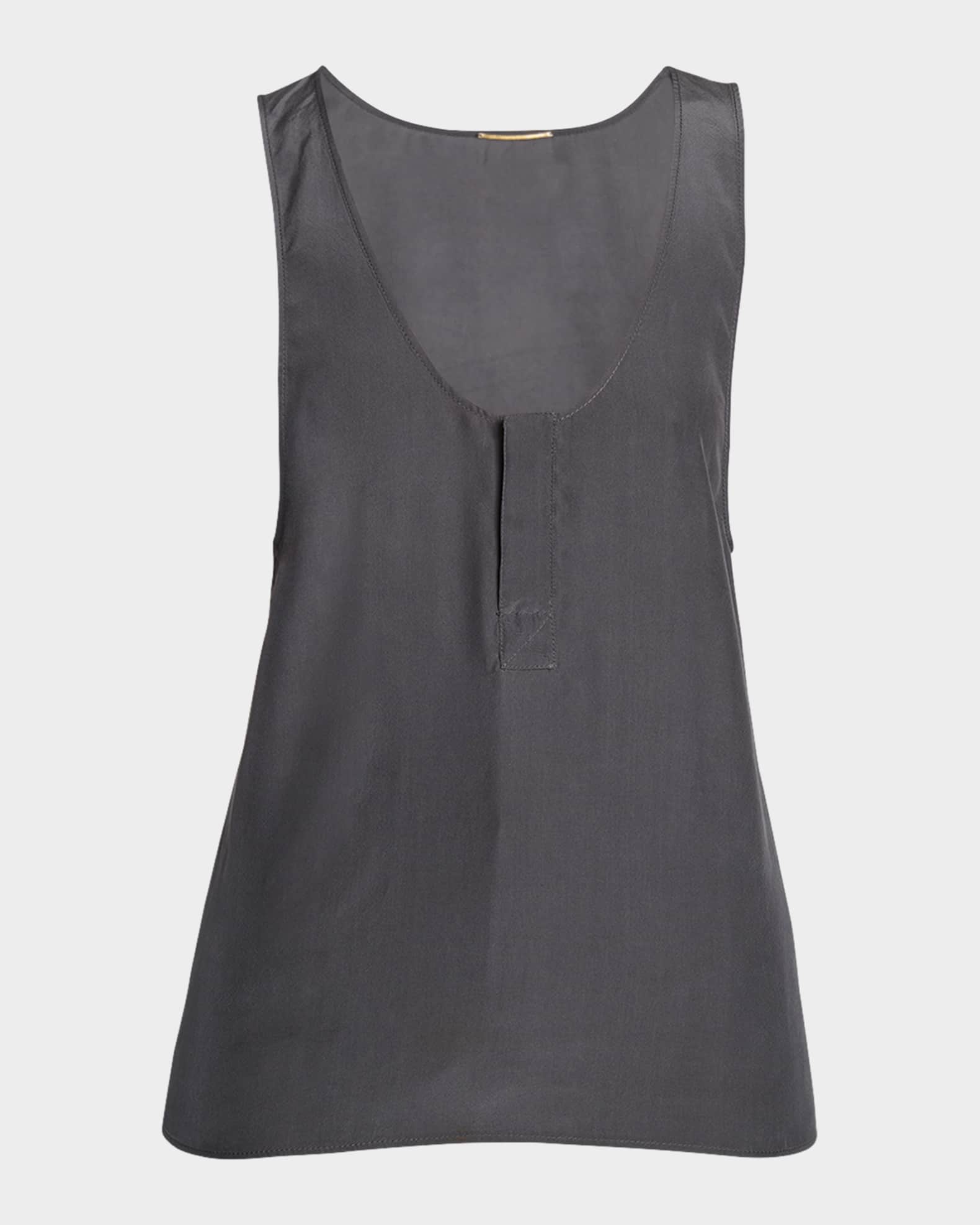 Tシャツ・カットソー SAINT LAURENT Black Silk Tank-Top Saint Laurent Scoop-Neck Silk Tank Top | Neiman Marcus
