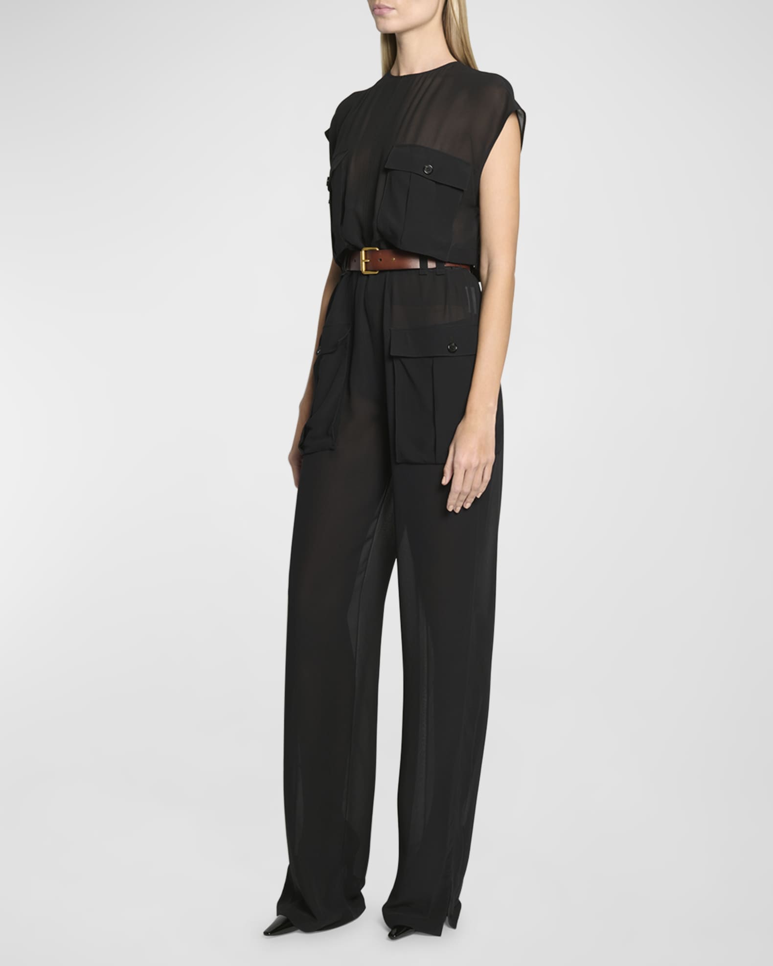 Sleeveless utility jumpsuit outlet