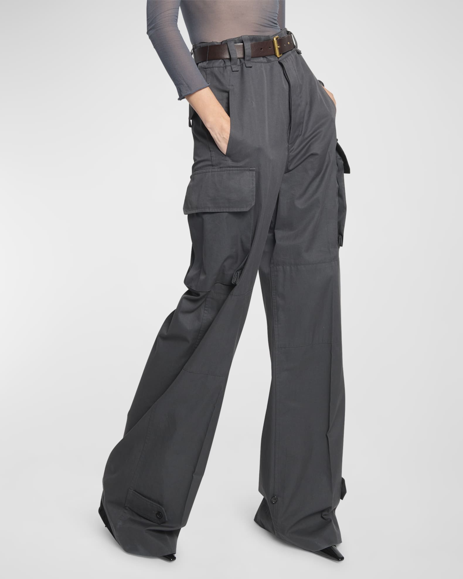 Pre-Styled Cargo Pants with Brief Waistband in ASPHALT