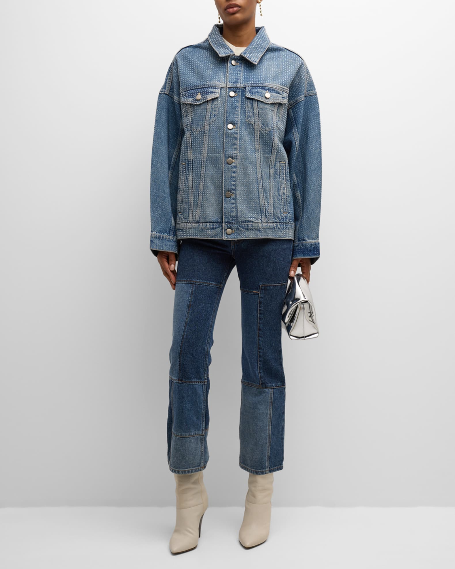 Crystal Denim Oversized Trucker Jacket 1