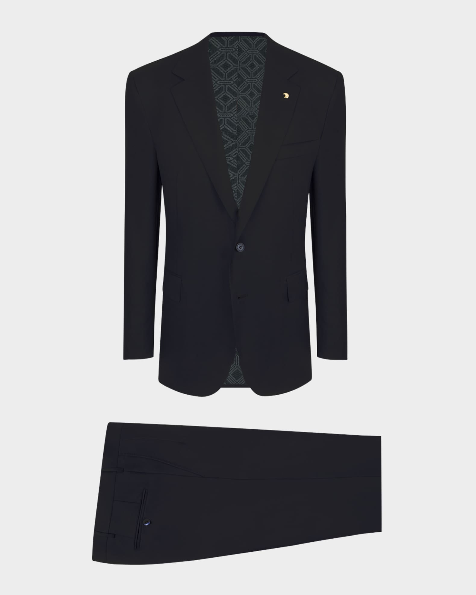 Men's Classic Solid Wool Suit 0