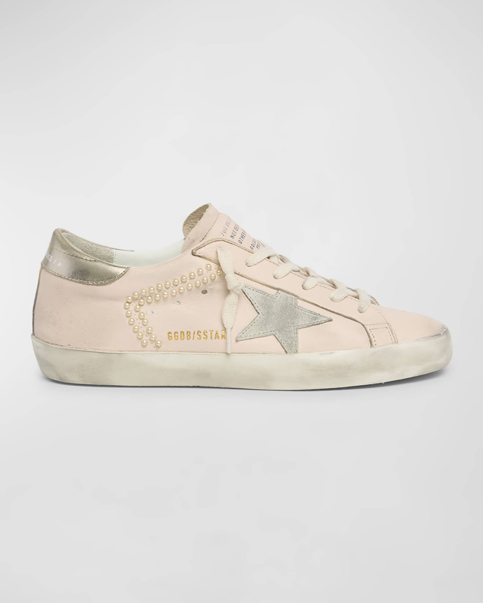 Golden Goose Superstar Pearly Stud Leather Low-Top Sneakers