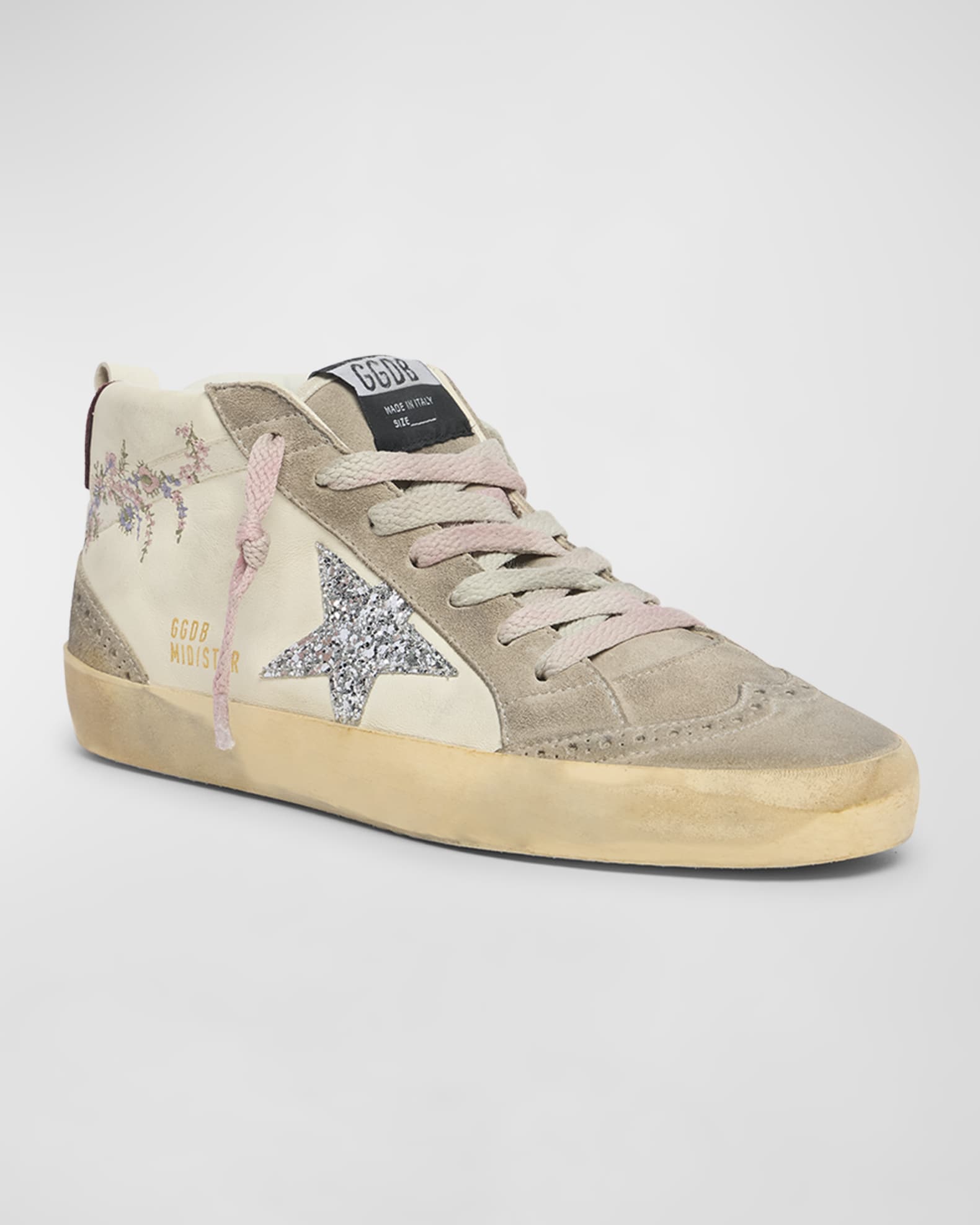 Golden Goose - Midstar White Leather & Silver Star Sneaker