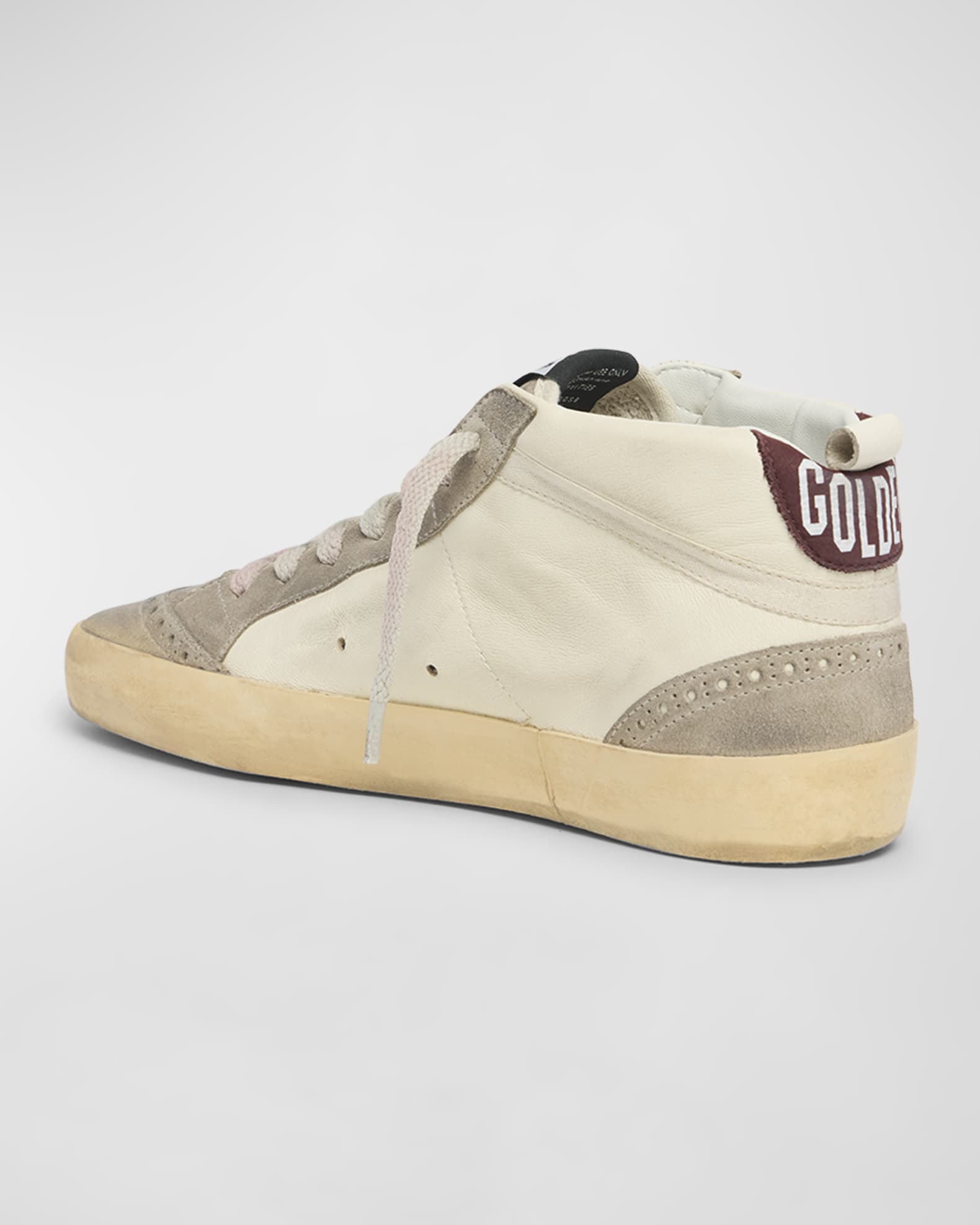 Golden Goose Midstar Mixed Leather Glitter Mid-Top Sneakers