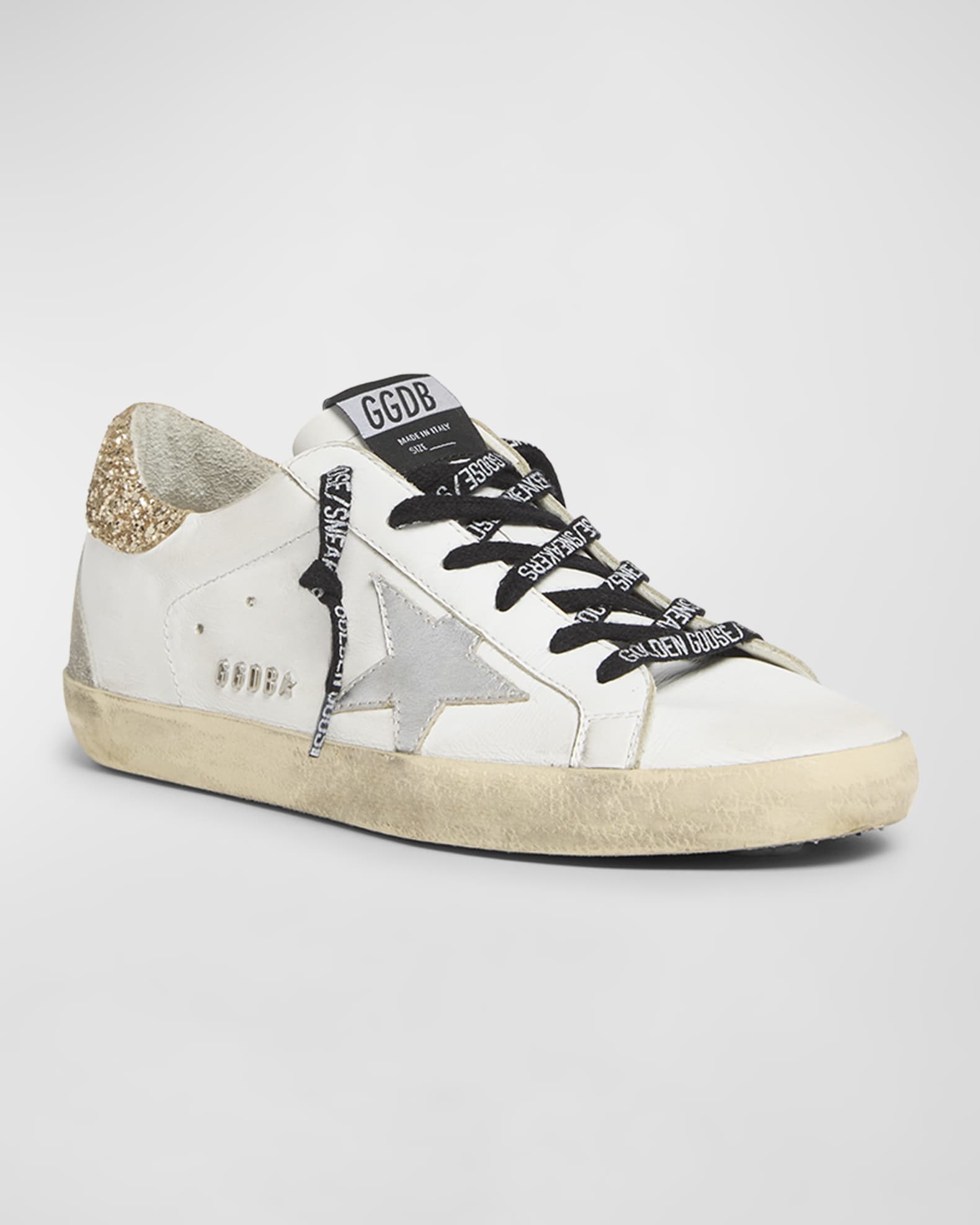 Golden Goose Superstar Glitter Leather Low-Top Sneakers