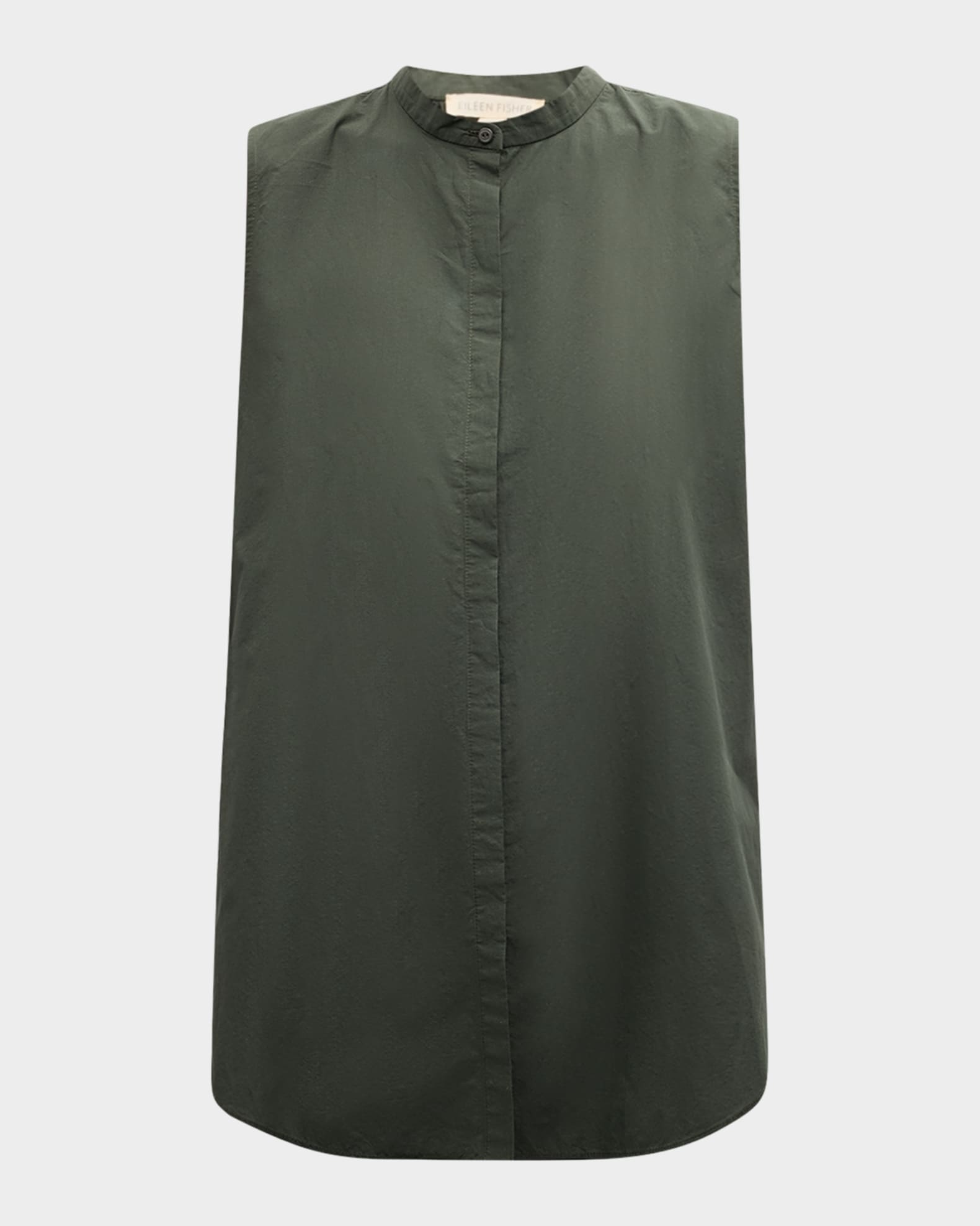 Eileen Fisher Sleeveless Organic Cotton Poplin Shirt