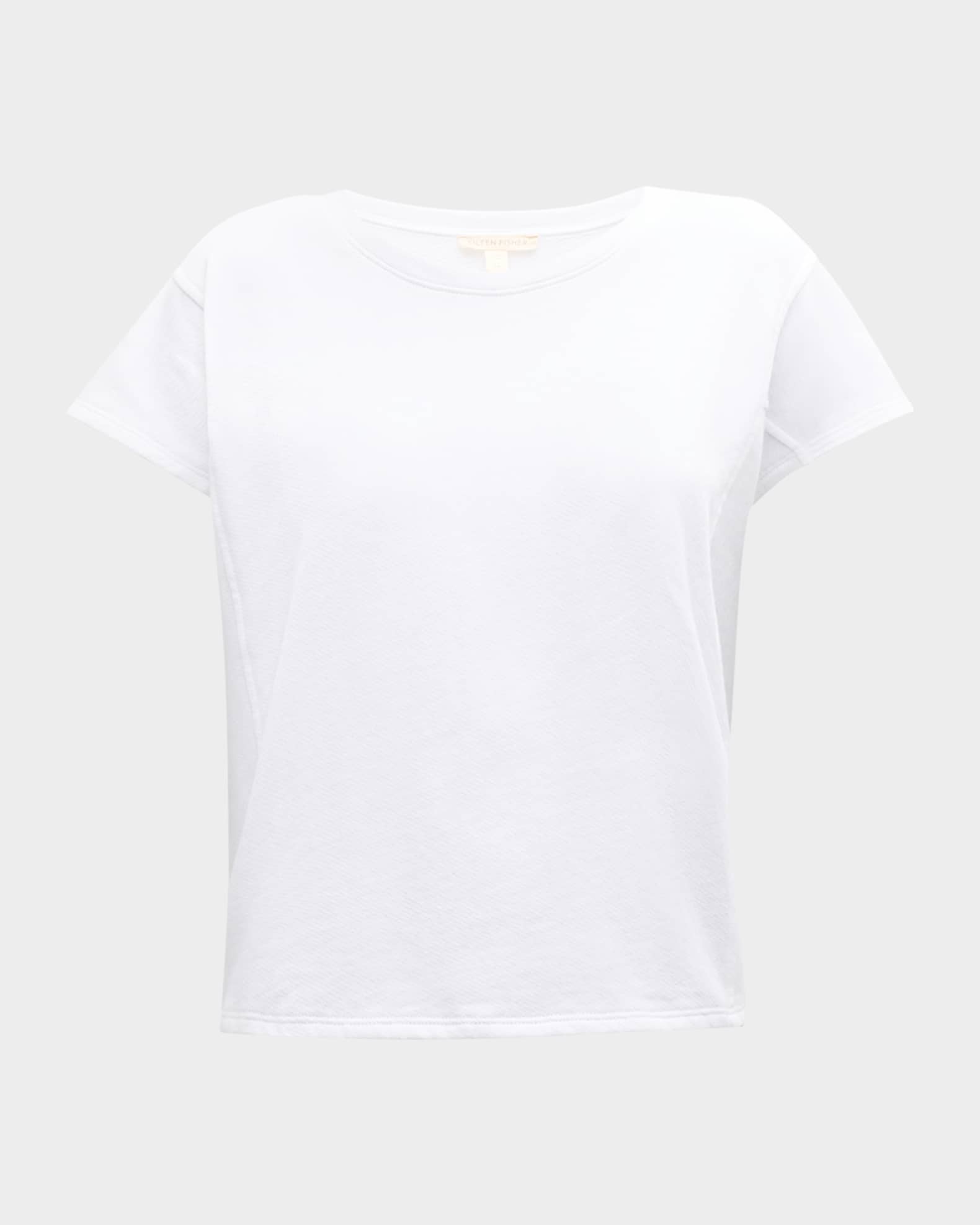 Eileen Fisher Crewneck Organic Cotton French Terry Top