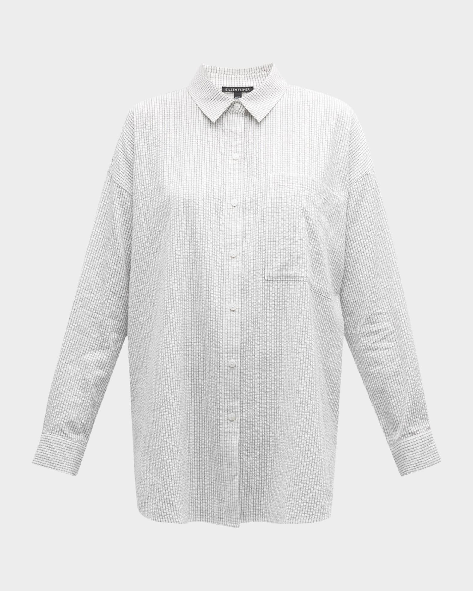 Eileen Fisher Ripple Grid Organic Cotton Shirt