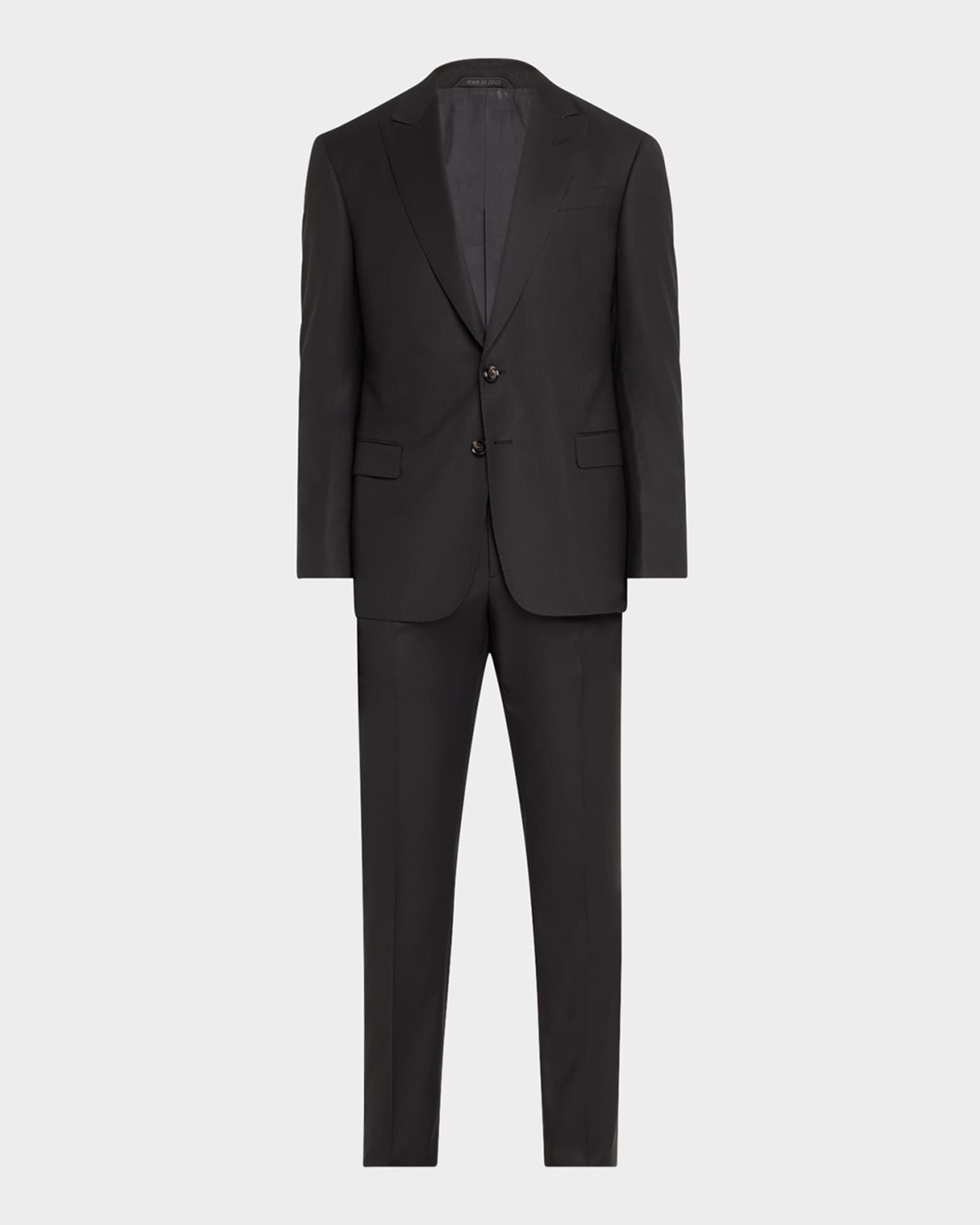 Men's Super 150s Striped Peak-Lapel Classic Fit Suit