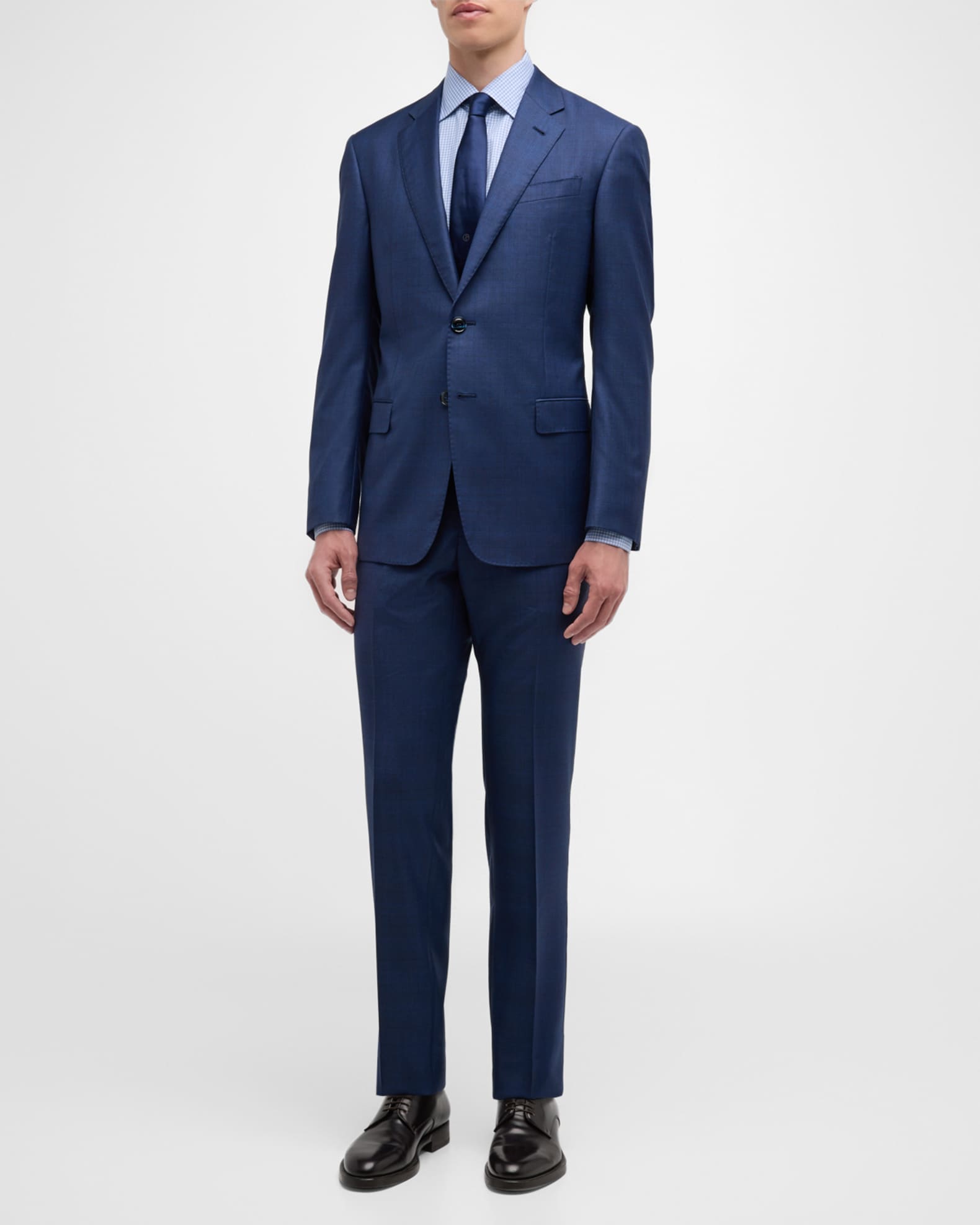 Giorgio Armani Men s Plaid Wool Single Breasted Jacket High Blue Size 38