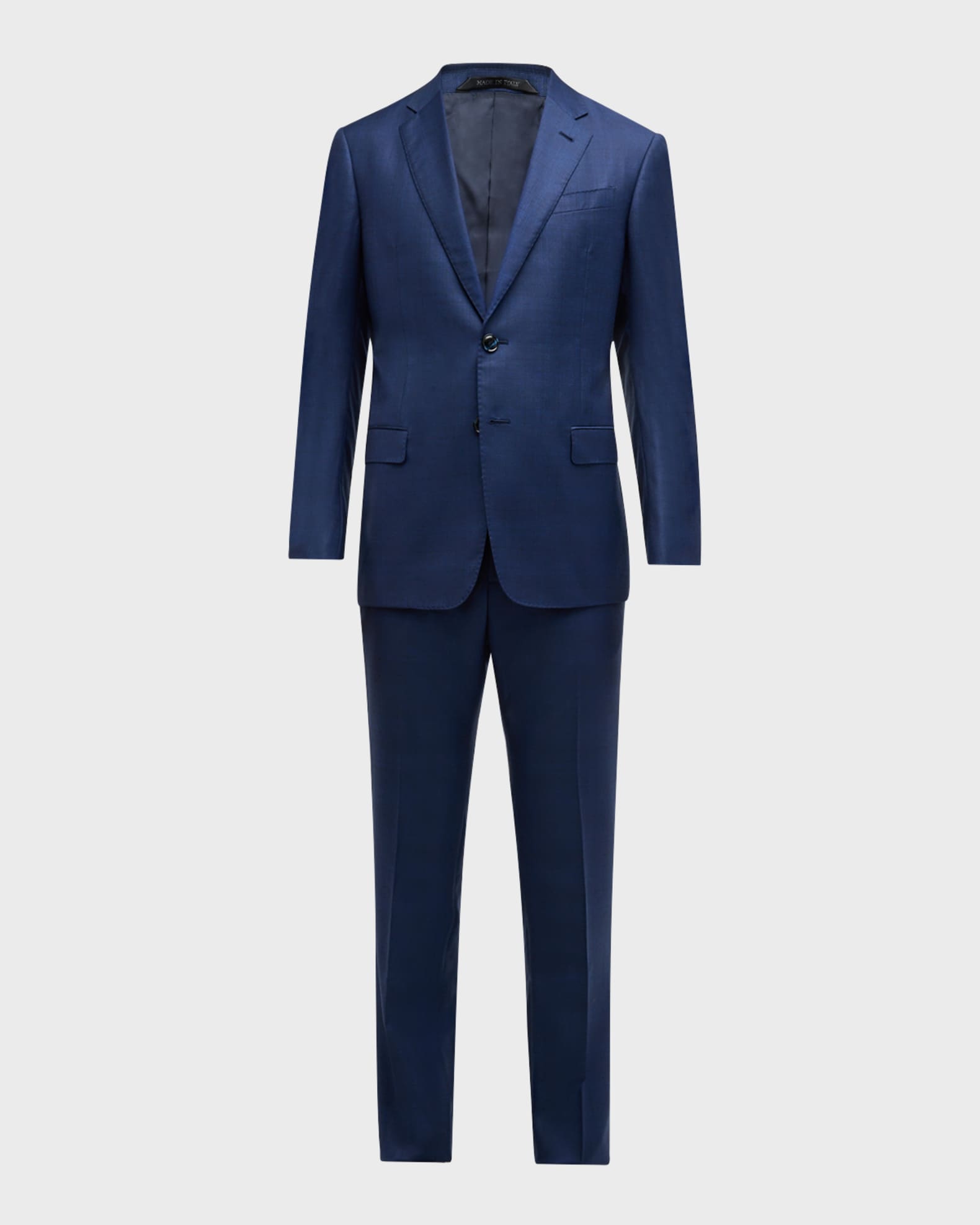 Men s Large Plaid Wool Classic Fit Suit