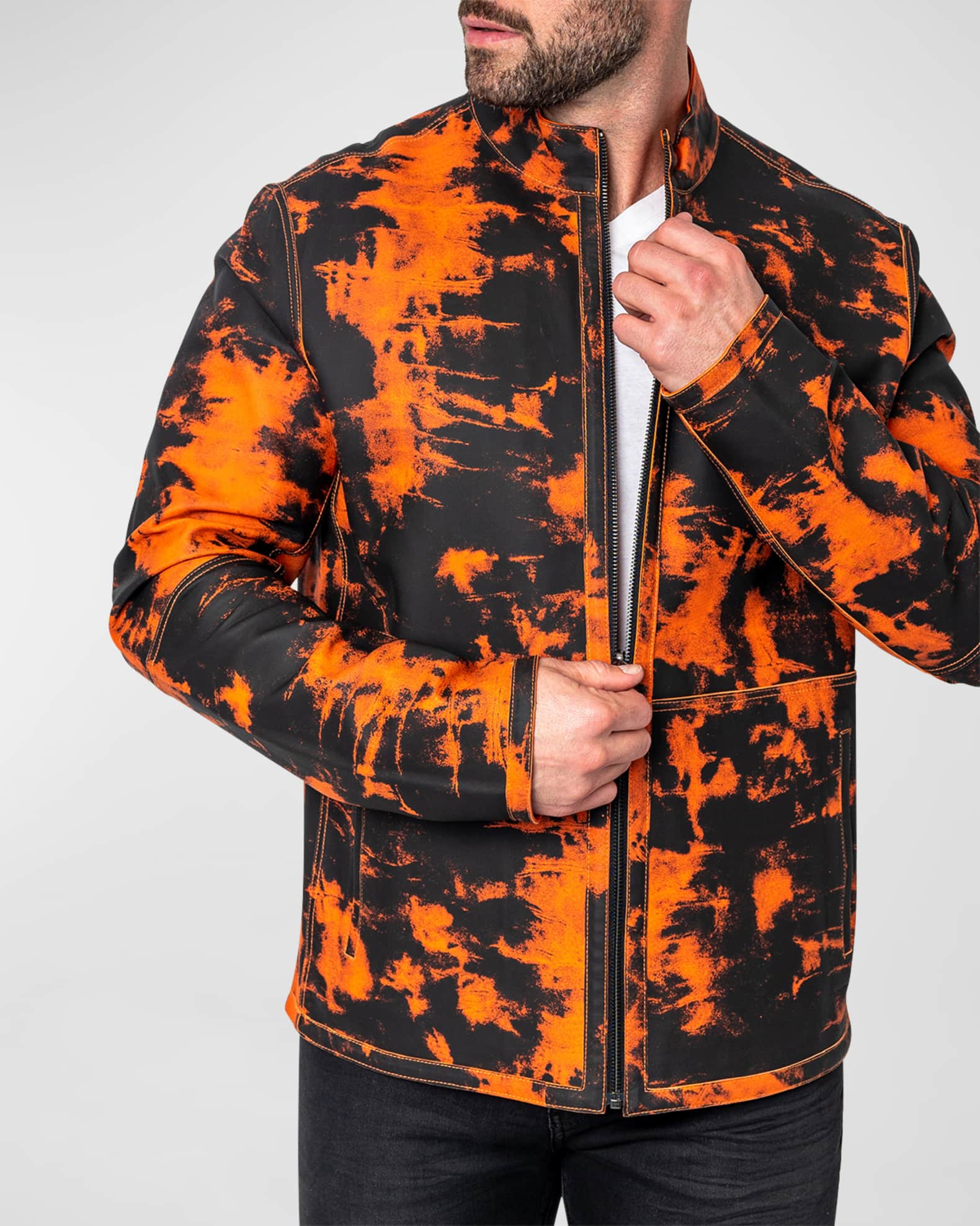 Maceoo Men's Leather Lab Jacket | Neiman Marcus