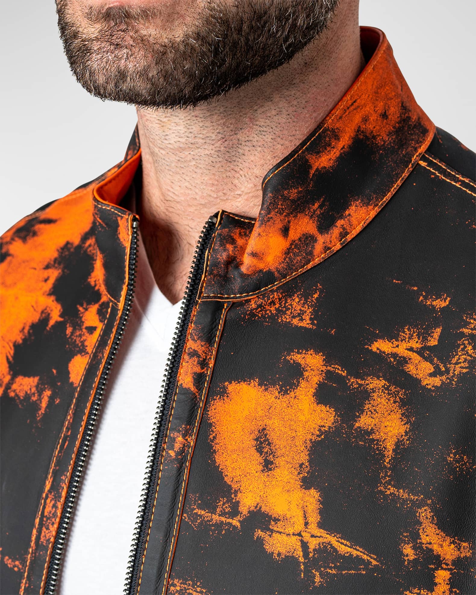 Maceoo Men's Leather Lab Jacket | Neiman Marcus