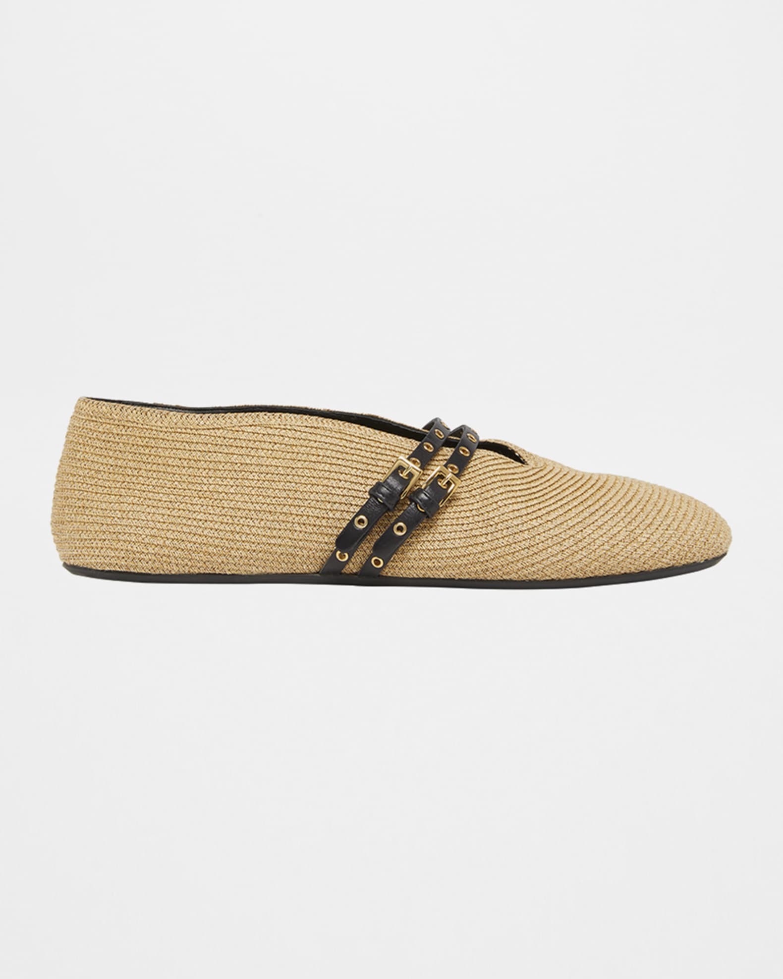 【関税&送料込】Alaia Alaia Paper Straw Flat Ballerinas ALAIA Paper Straw Mary Jane Ballerina Flats | Neiman Marcus