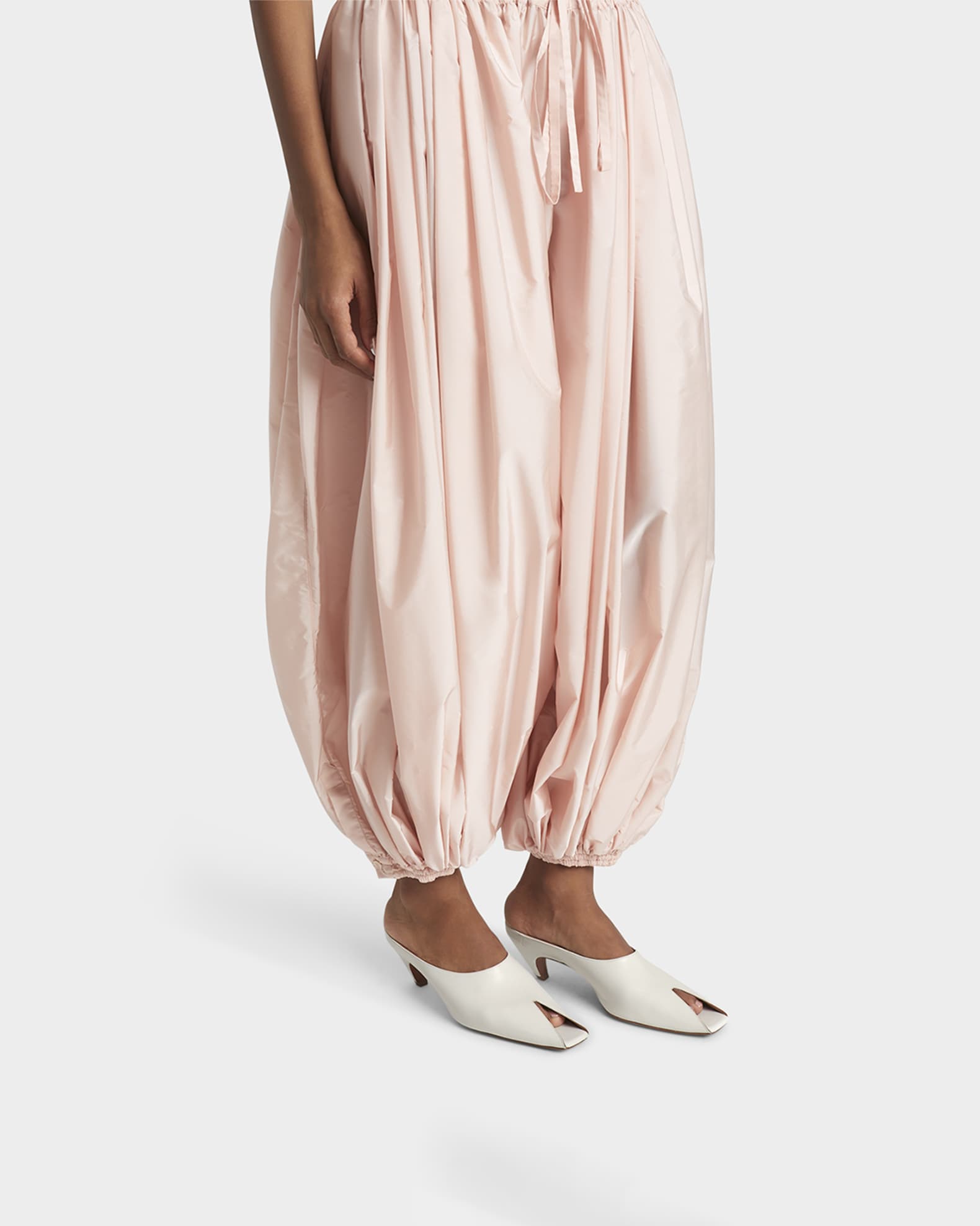 Leather Peep-Toe Kitten Mules 1