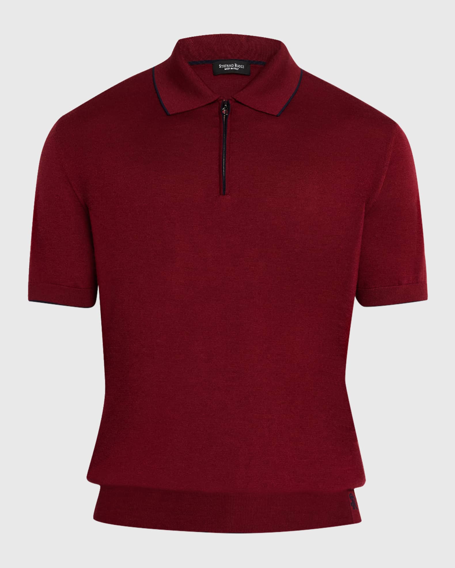 Men's Tipped Short-Sleeve Polo Sweater 0