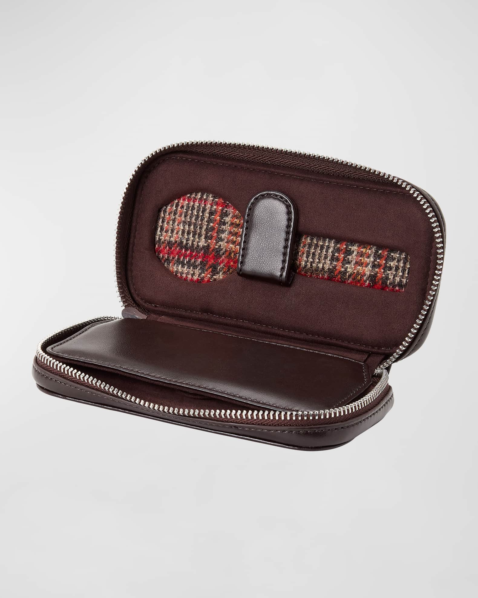x WM Brown Two-Piece Watch Zip Case 1
