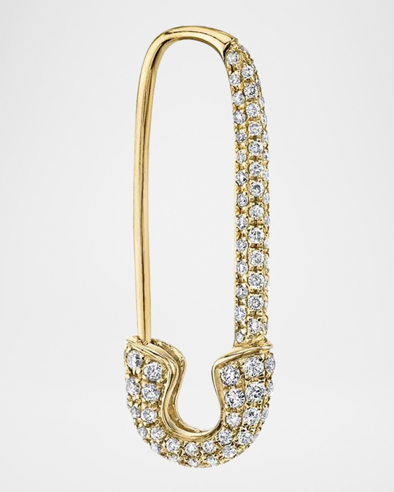 Anita Ko 18k Yellow Gold Diamond Safety Pin Earring, Single